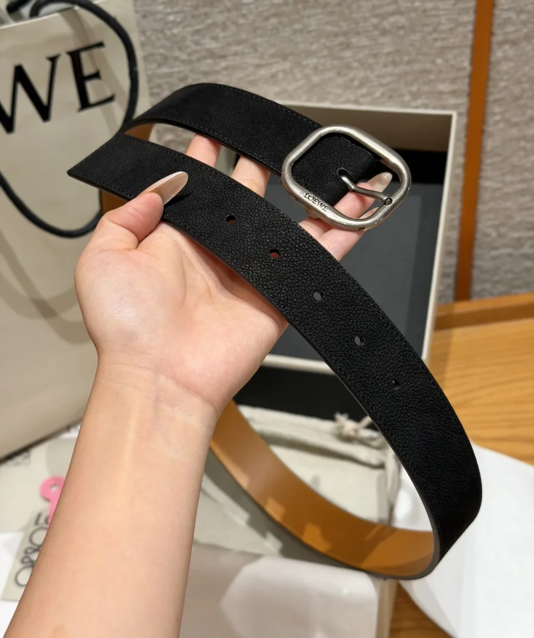 LOEWE Belts Nubuck Calfskin 3.5cm Width 180202607050824 - Image 4