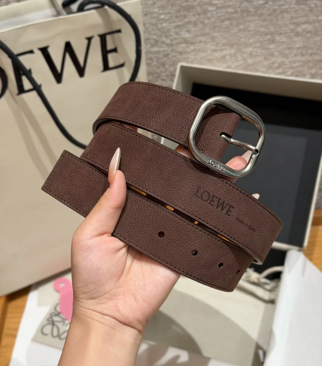 LOEWE Belts Nubuck Calfskin 3.5cm Width 180202607050825 - Image 2