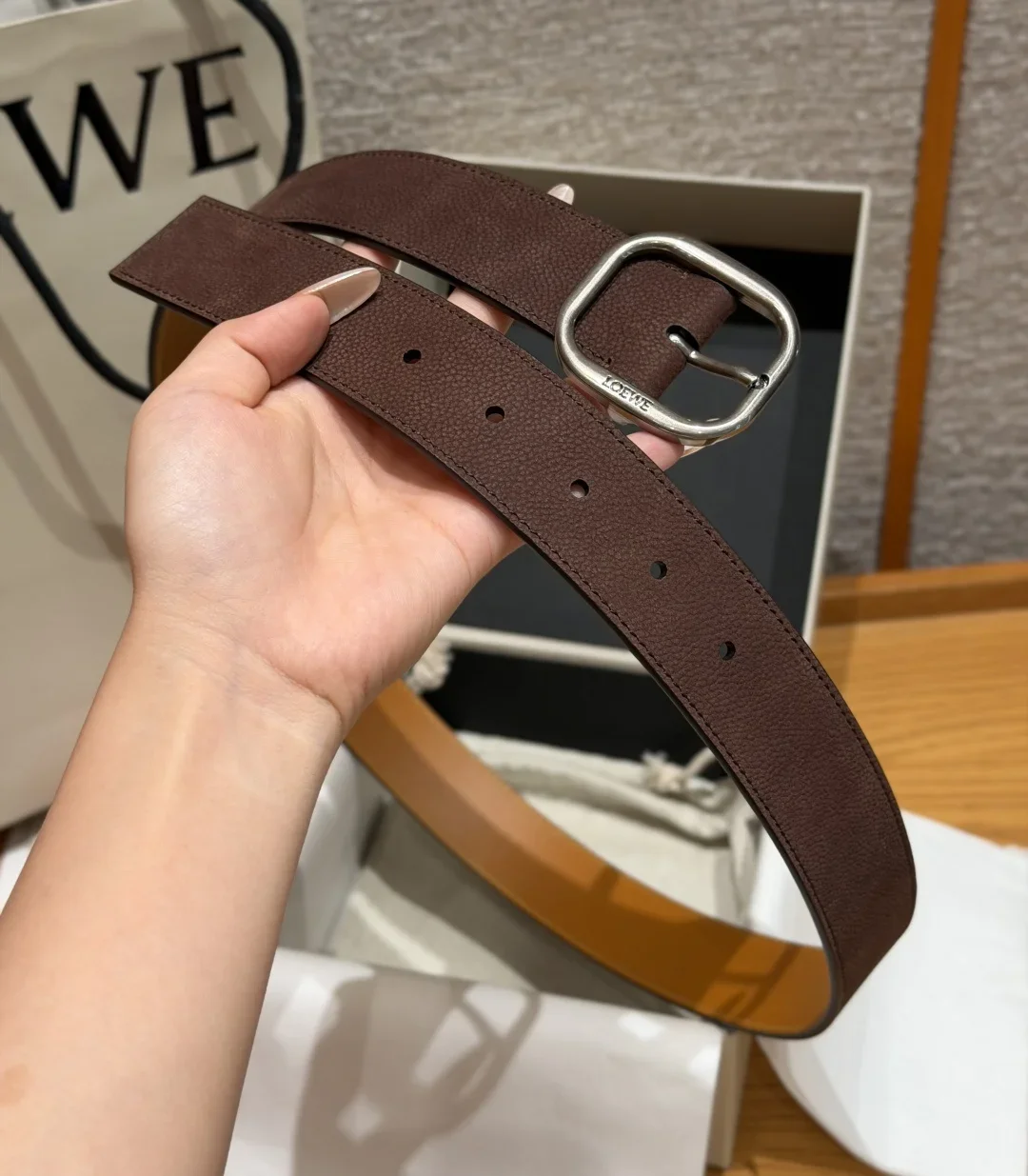 LOEWE Belts Nubuck Calfskin 3.5cm Width 180202607050825 - Image 4