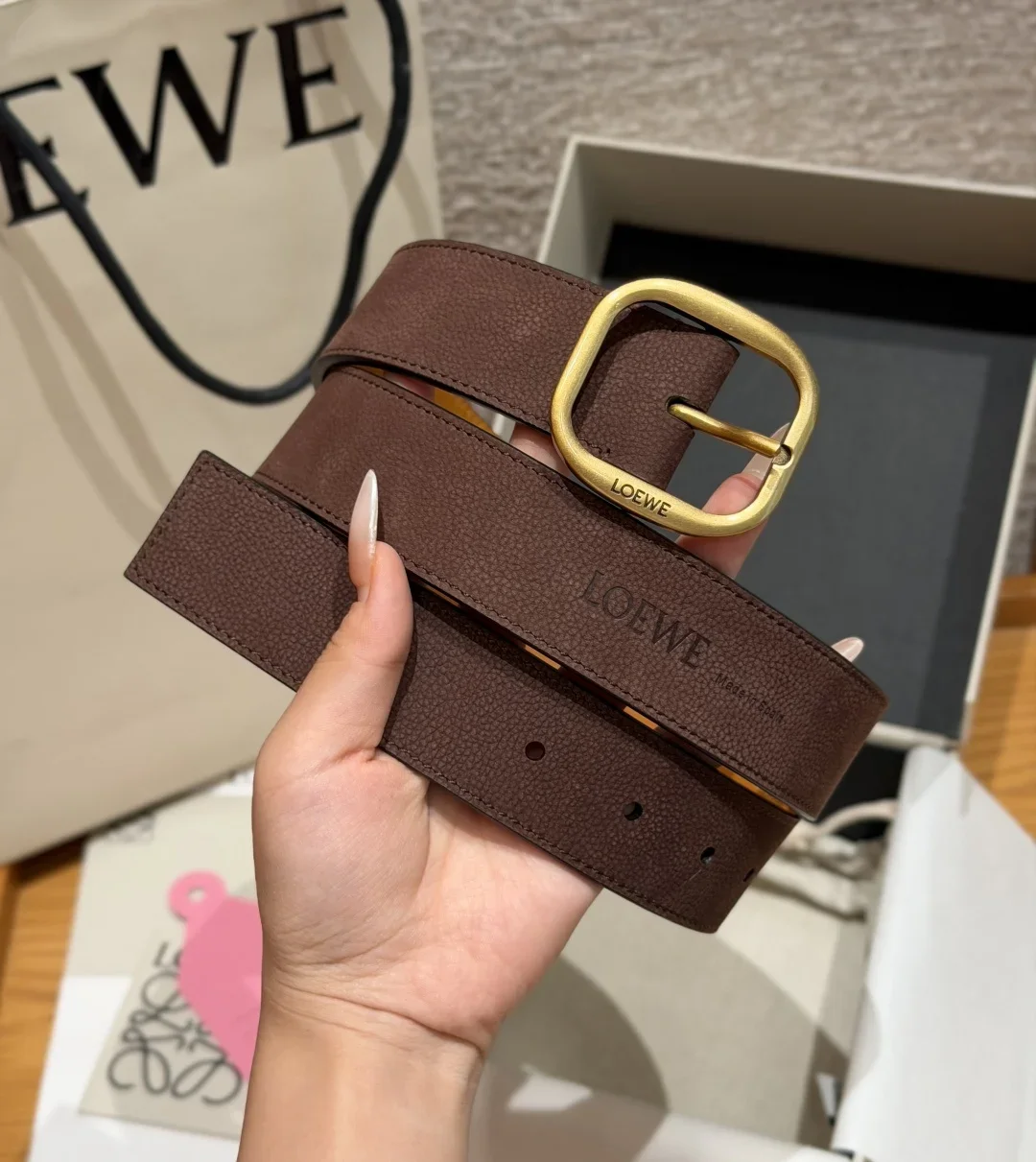 LOEWE Belts Nubuck Calfskin 3.5cm Width 180202607050832 - Image 2