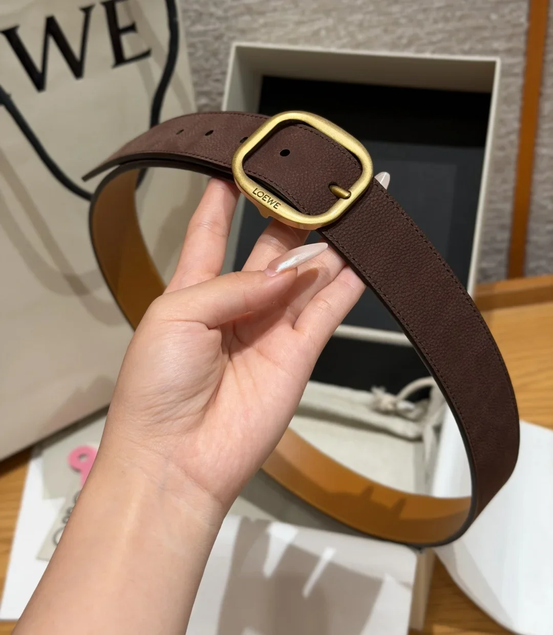 LOEWE Belts Nubuck Calfskin 3.5cm Width 180202607050832 - Image 3