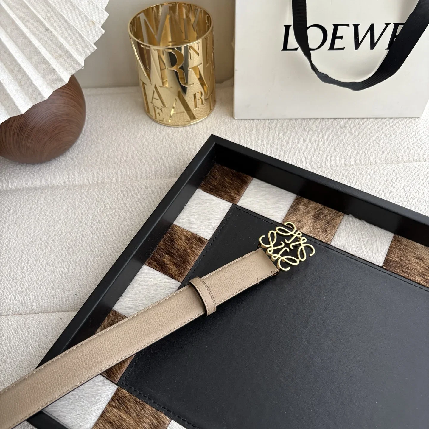 LOEWE Belts Pebble Calfskin 2.8cm Width 160202607050464