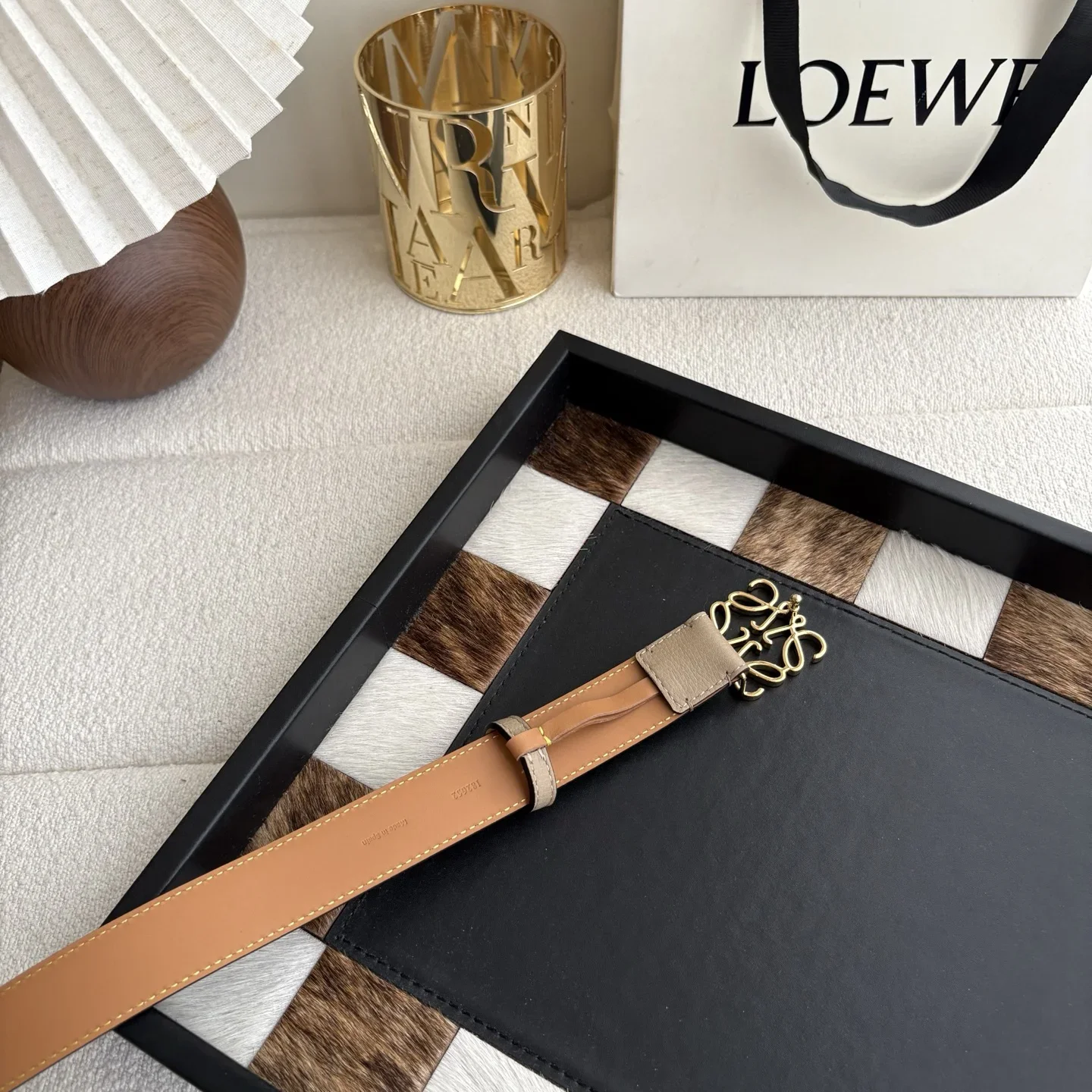 Alternative view of LOEWE Belts Pebble Calfskin 2.8cm Width 160202607050464