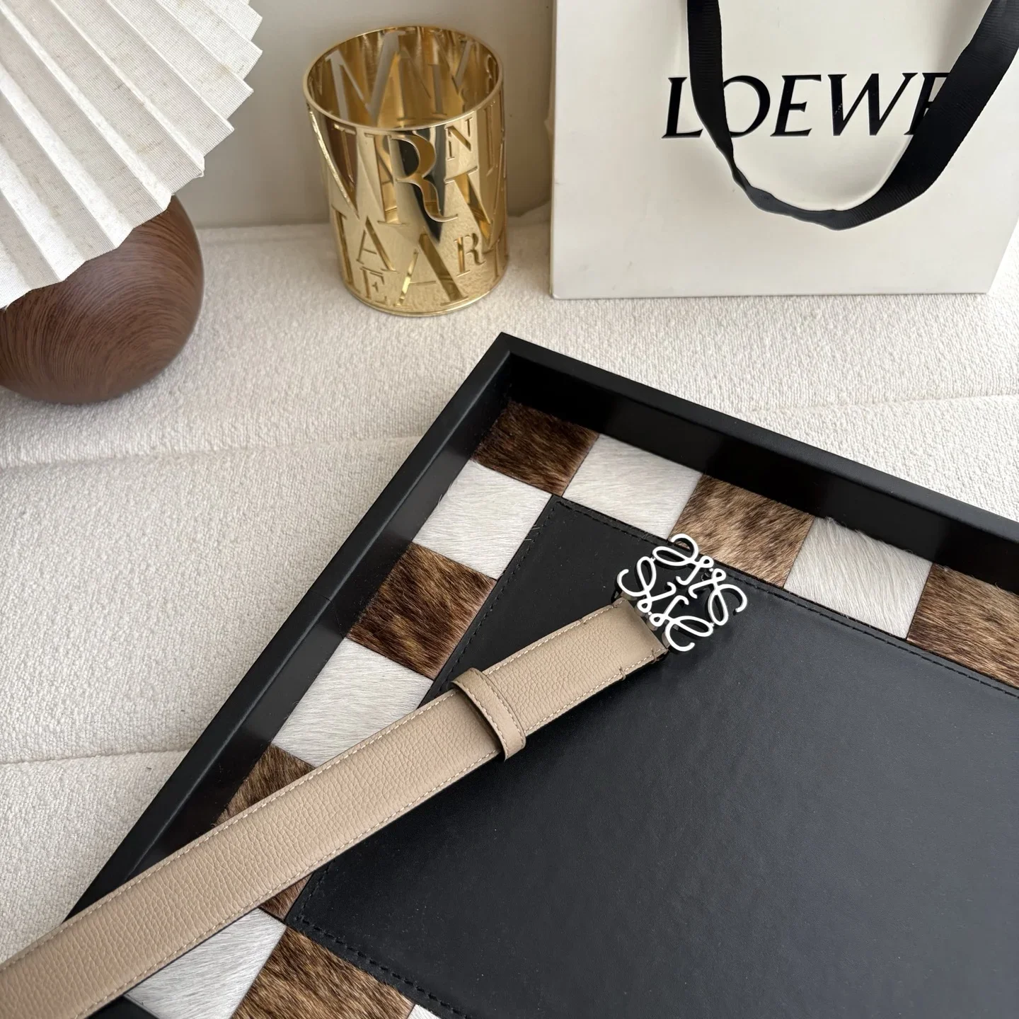 LOEWE Belts Pebble Calfskin 2.8cm Width 160202607050465