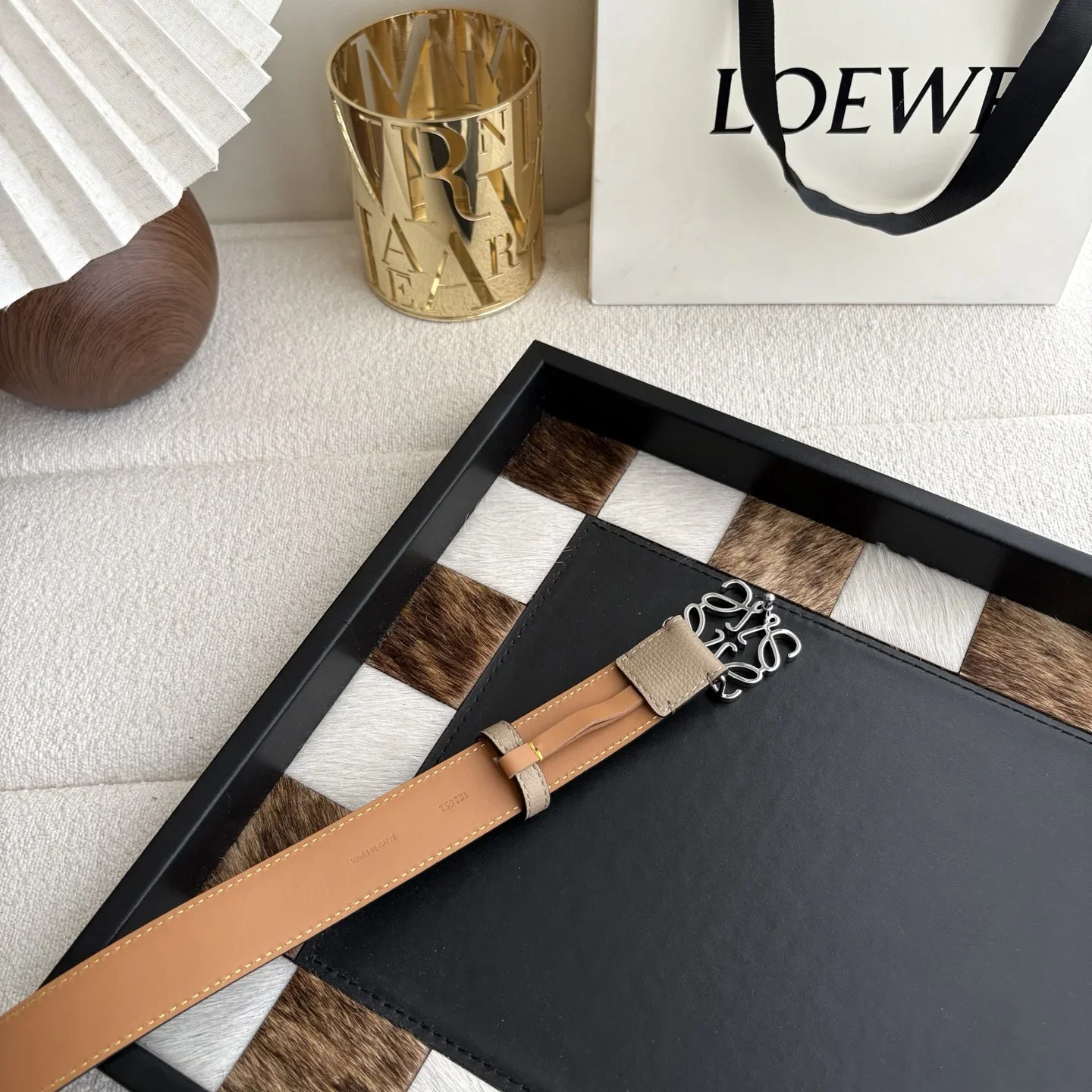 Alternative view of LOEWE Belts Pebble Calfskin 2.8cm Width 160202607050465