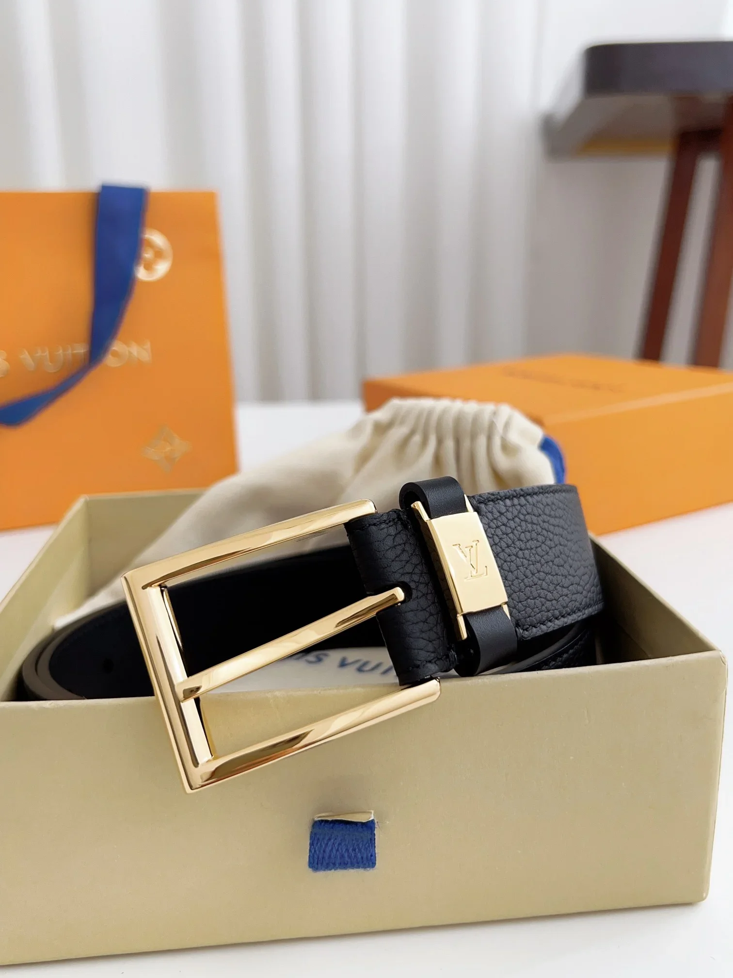 LV Belts Calf Leather 3.5cm Width 170202607050585