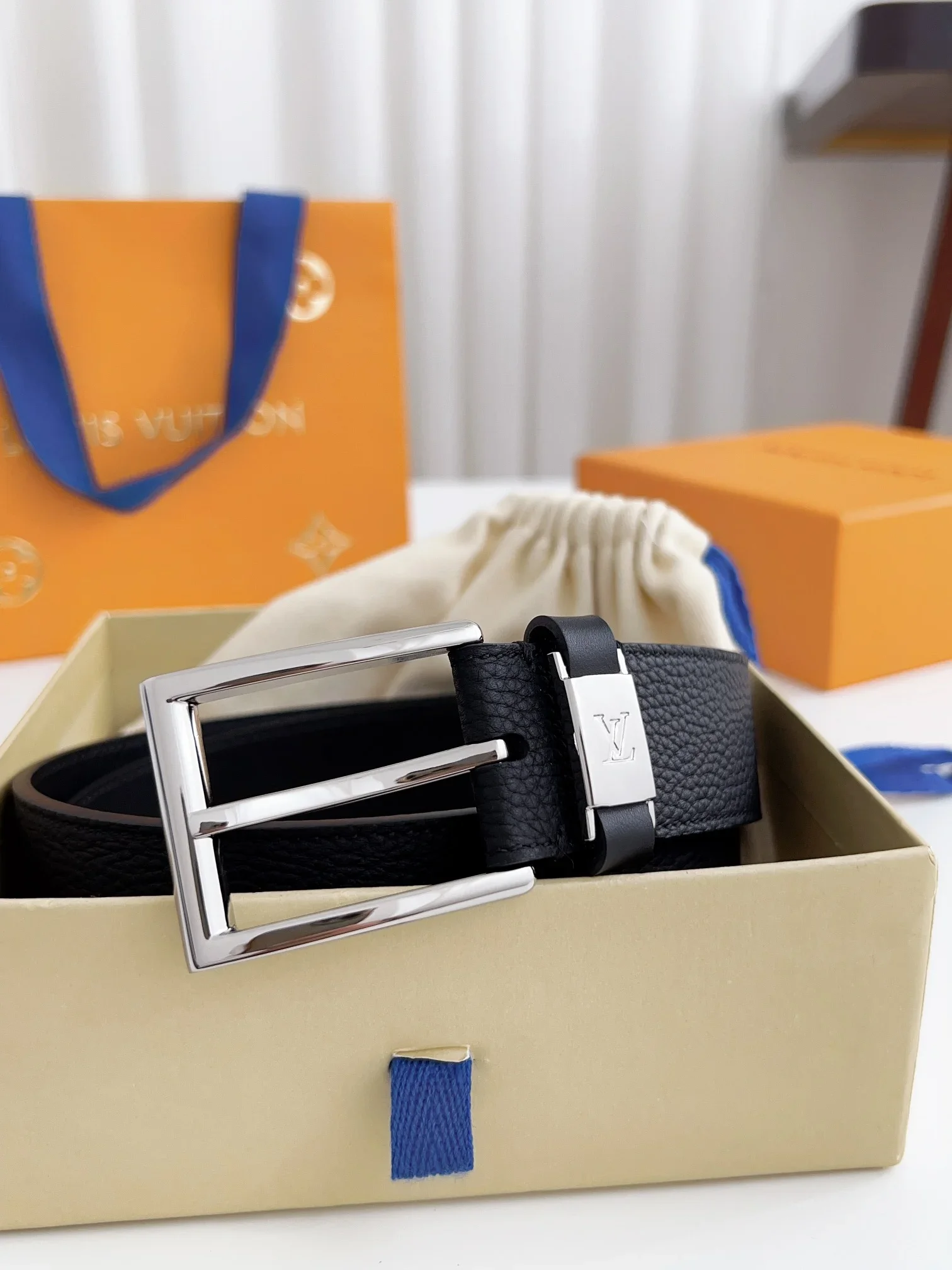 LV Belts Calf Leather 3.5cm Width 170202607050588