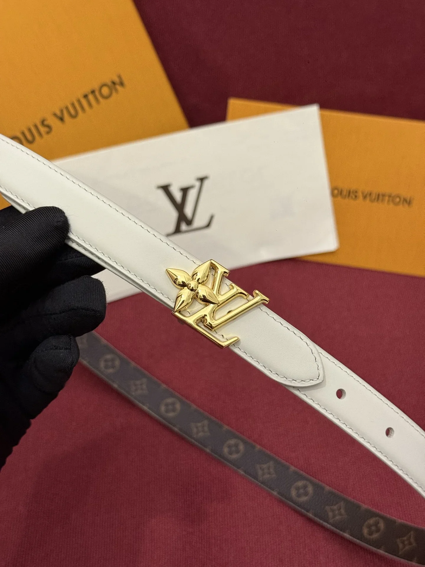 LV Belts Calf Leather Canvas 160202607050641