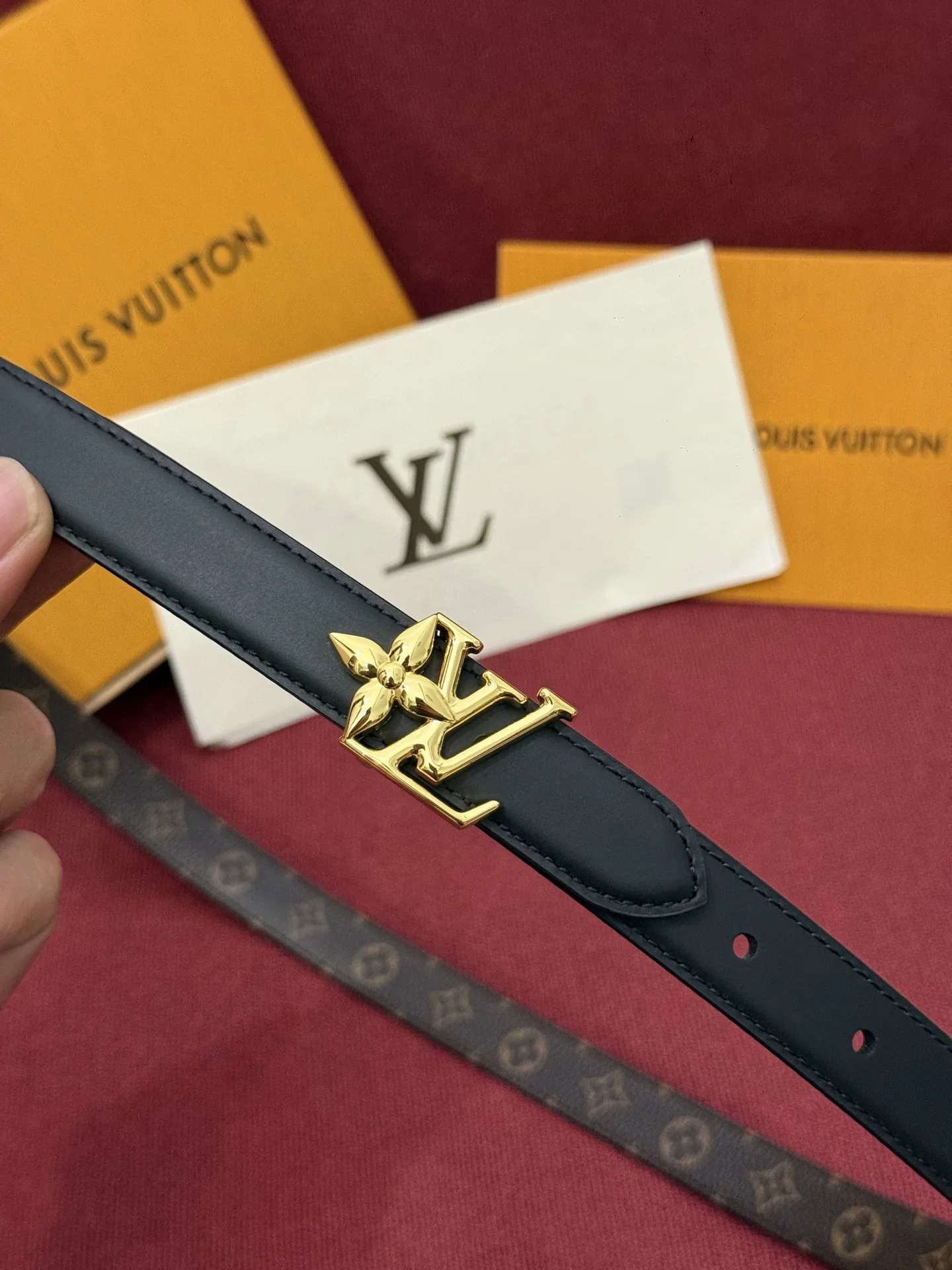 LV Belts Calfskin Canvas 160202607050568