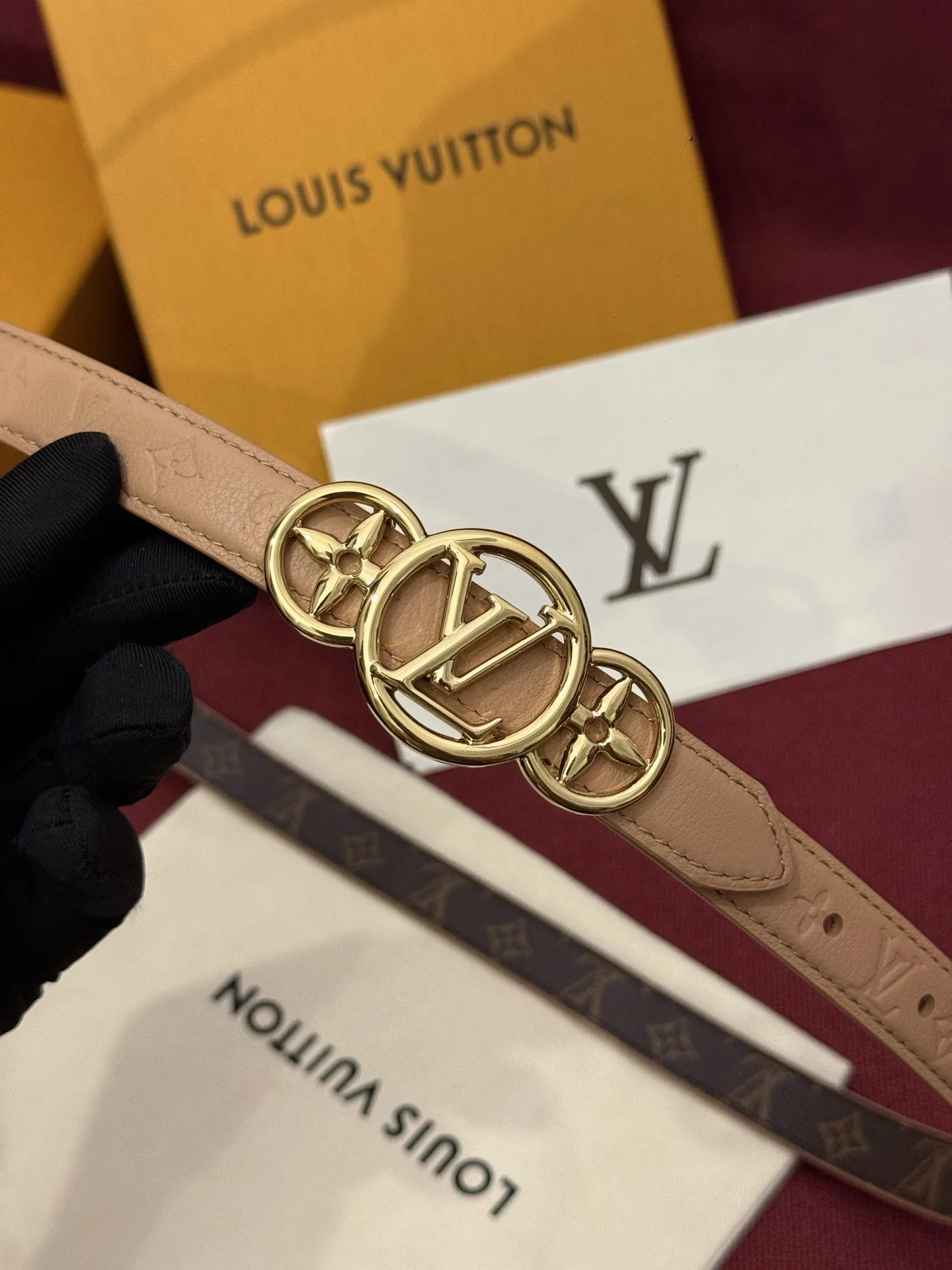 LV Belts Calfskin Canvas (Beige-Brown) 160202607050662