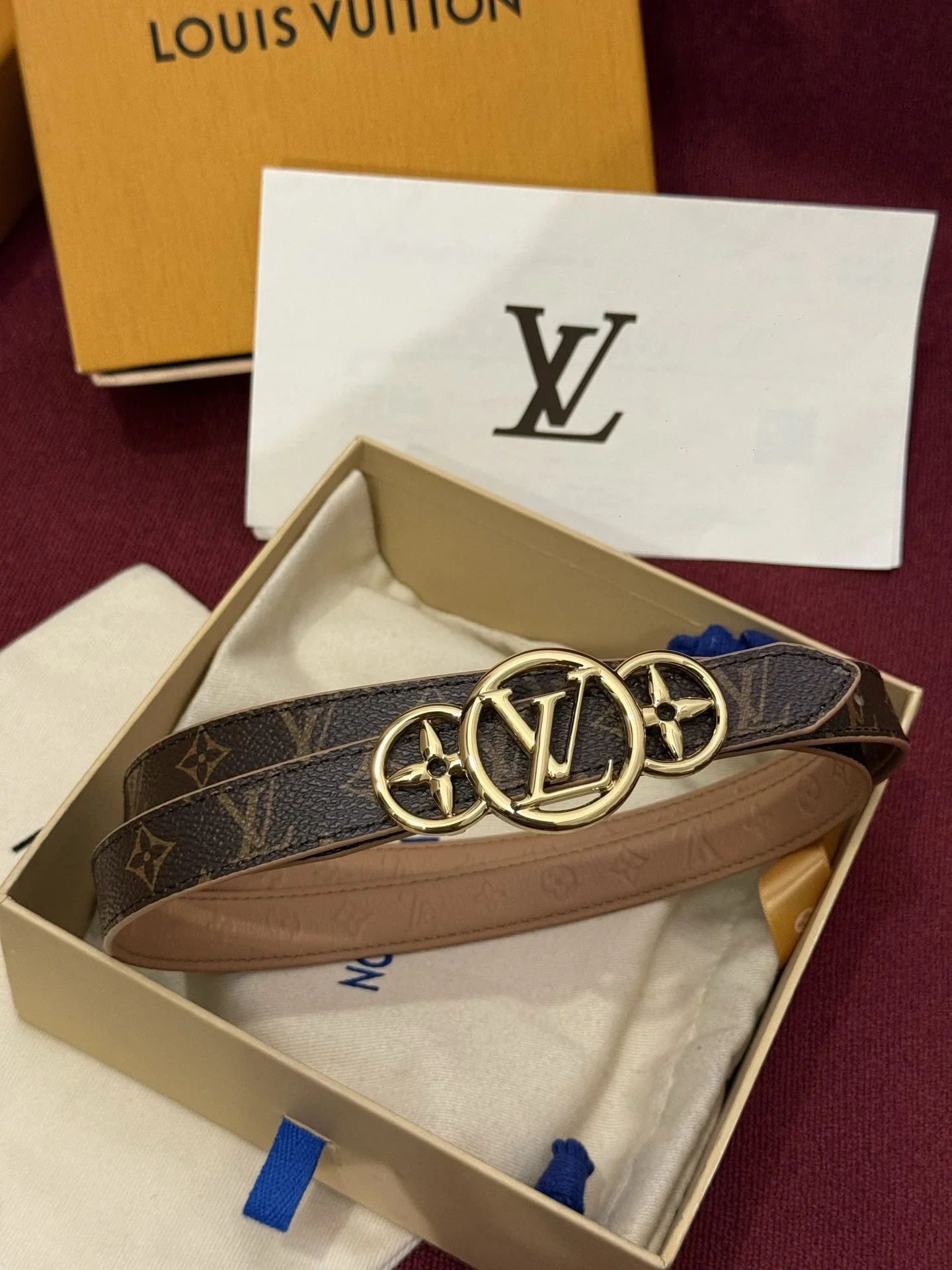 Alternative view of LV Belts Calfskin Canvas (Beige-Brown) 160202607050662
