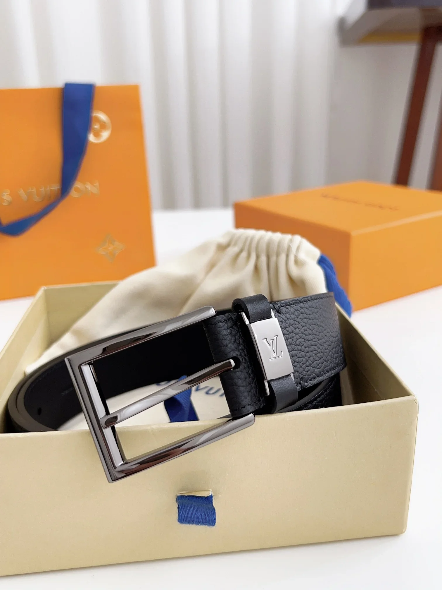 LV Belts Calfskin Leather 3.5cm Width 170202607050597
