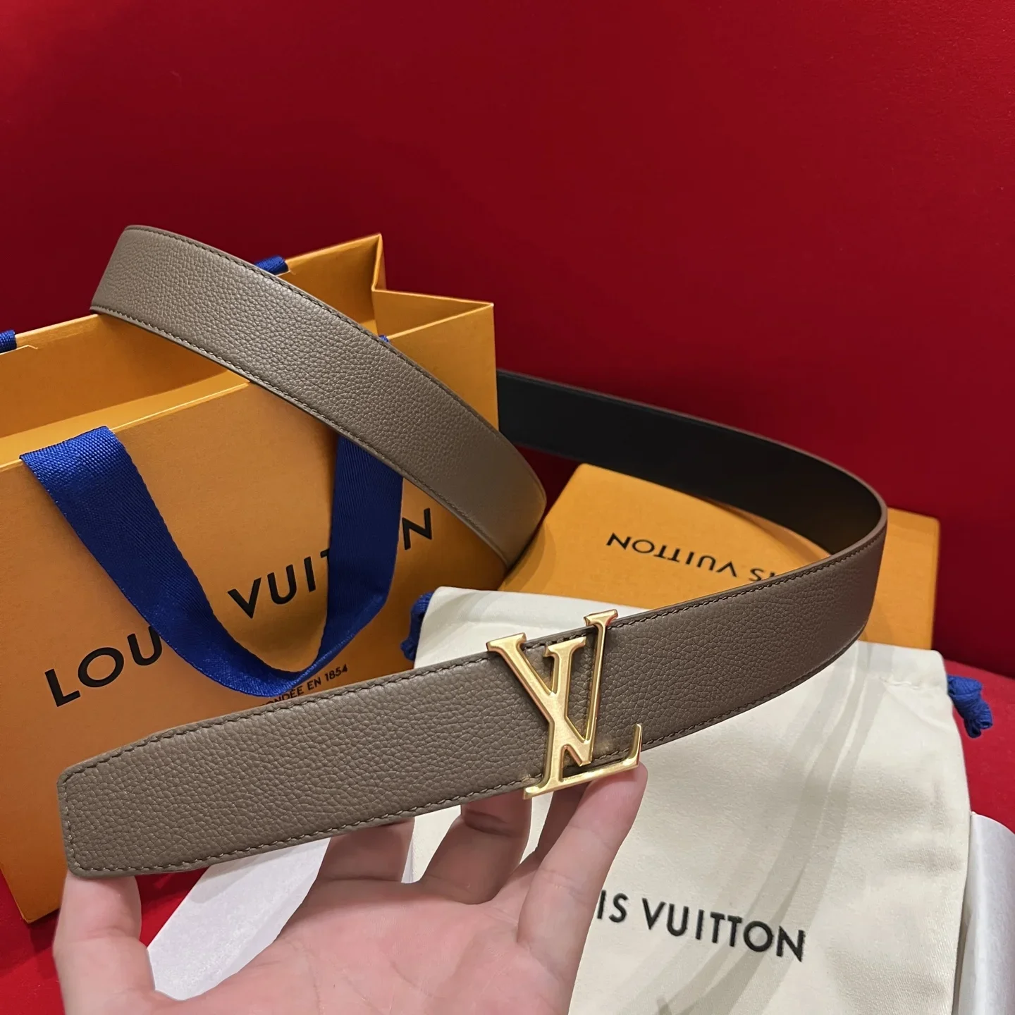 LV Belts Calfskin Leather 35cm Width 240202607050618