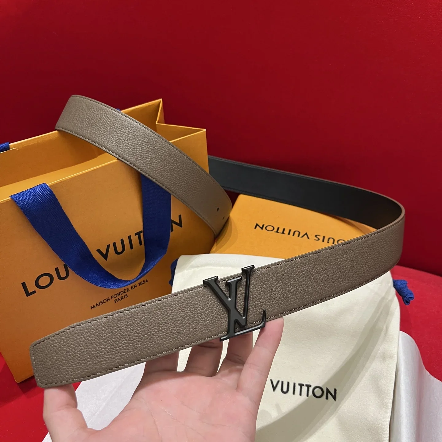 LV Belts Calfskin Leather 35cm Width 240202607050639
