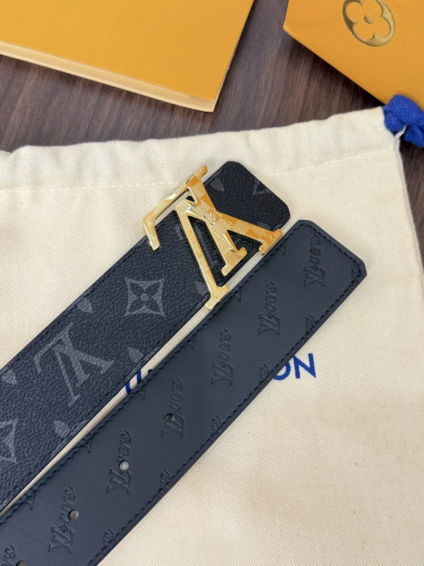 LV Belts Canvas Leather 40mm Width 160202607050810 - Image 2