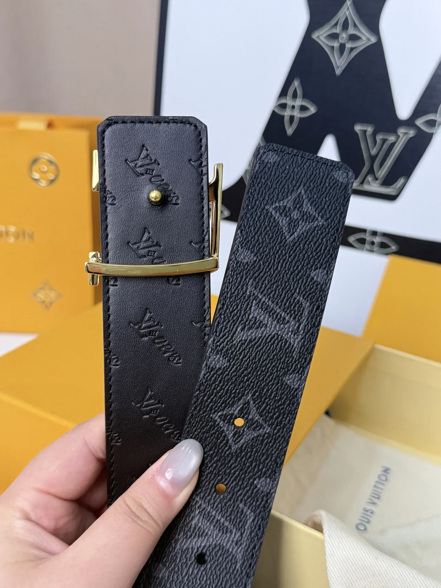 LV Belts Canvas Leather 40mm Width 160202607050810 - Image 7