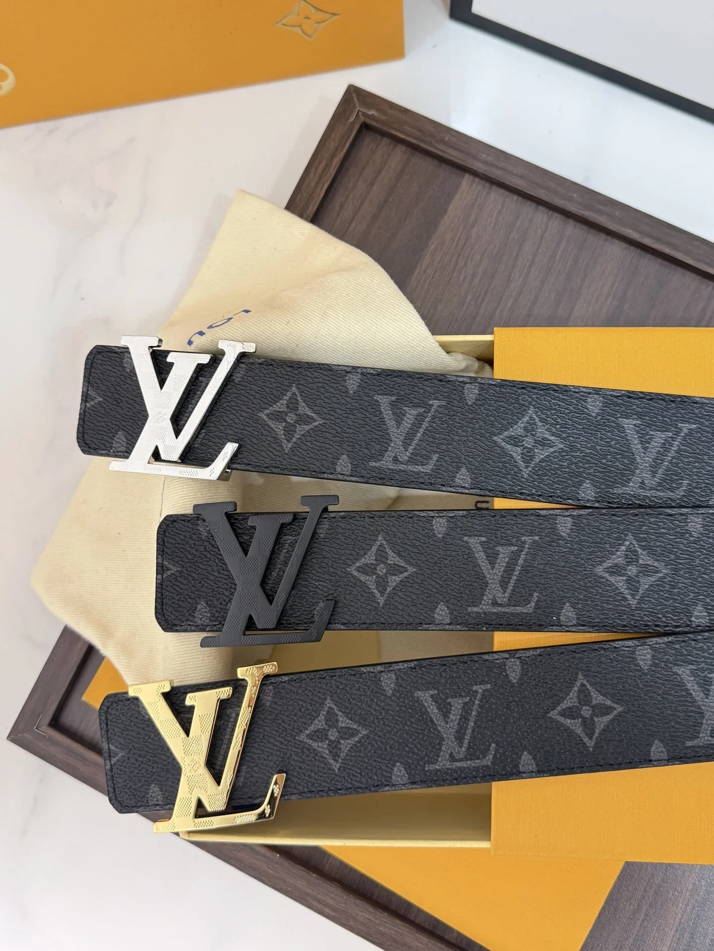 LV Belts Canvas Leather 40mm Width 160202607050810 - Image 8