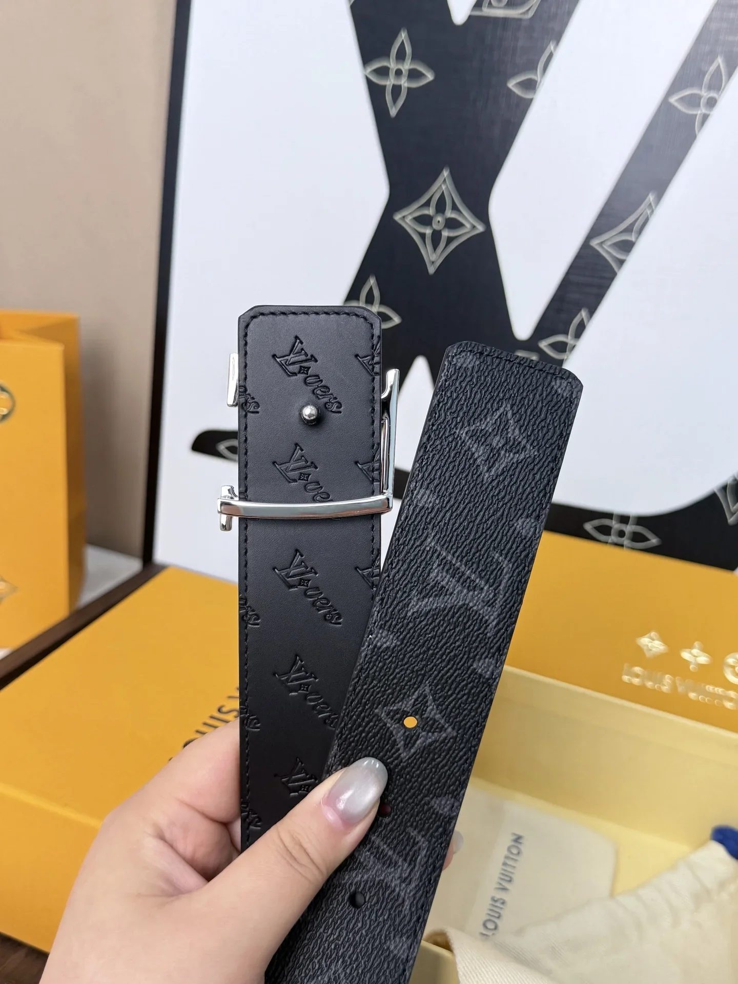 LV Belts Canvas Leather 40mm Width 160202607050813 - Image 7