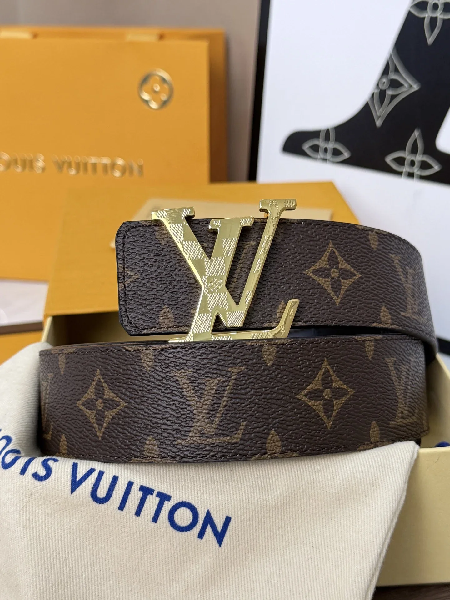 LV Belts Canvas Leather 40mm Width 160202607050814