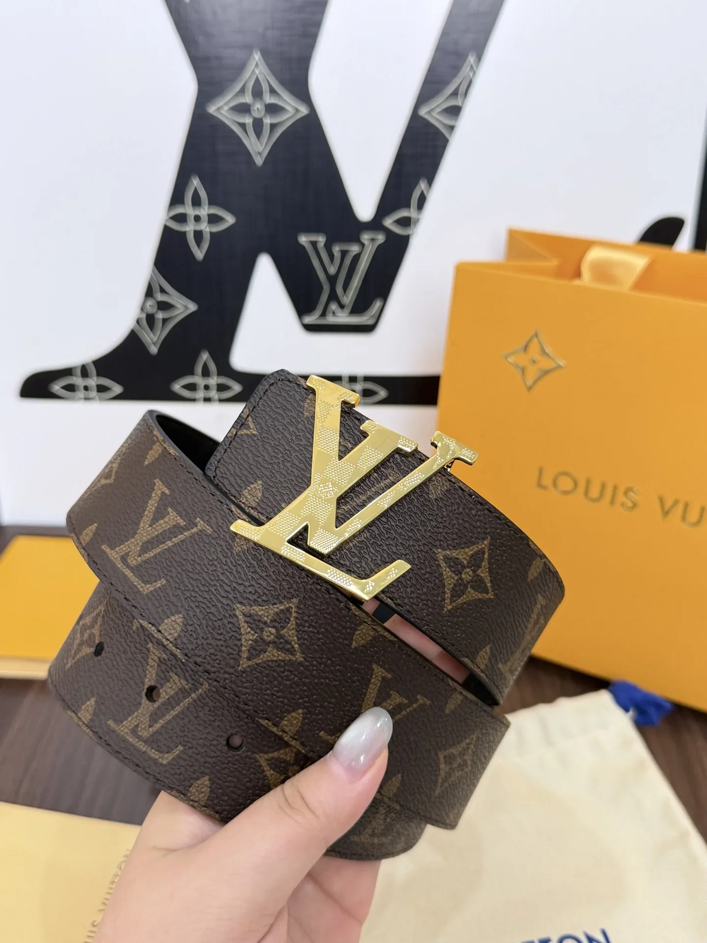 LV Belts Canvas Leather 40mm Width 160202607050814 - Image 4