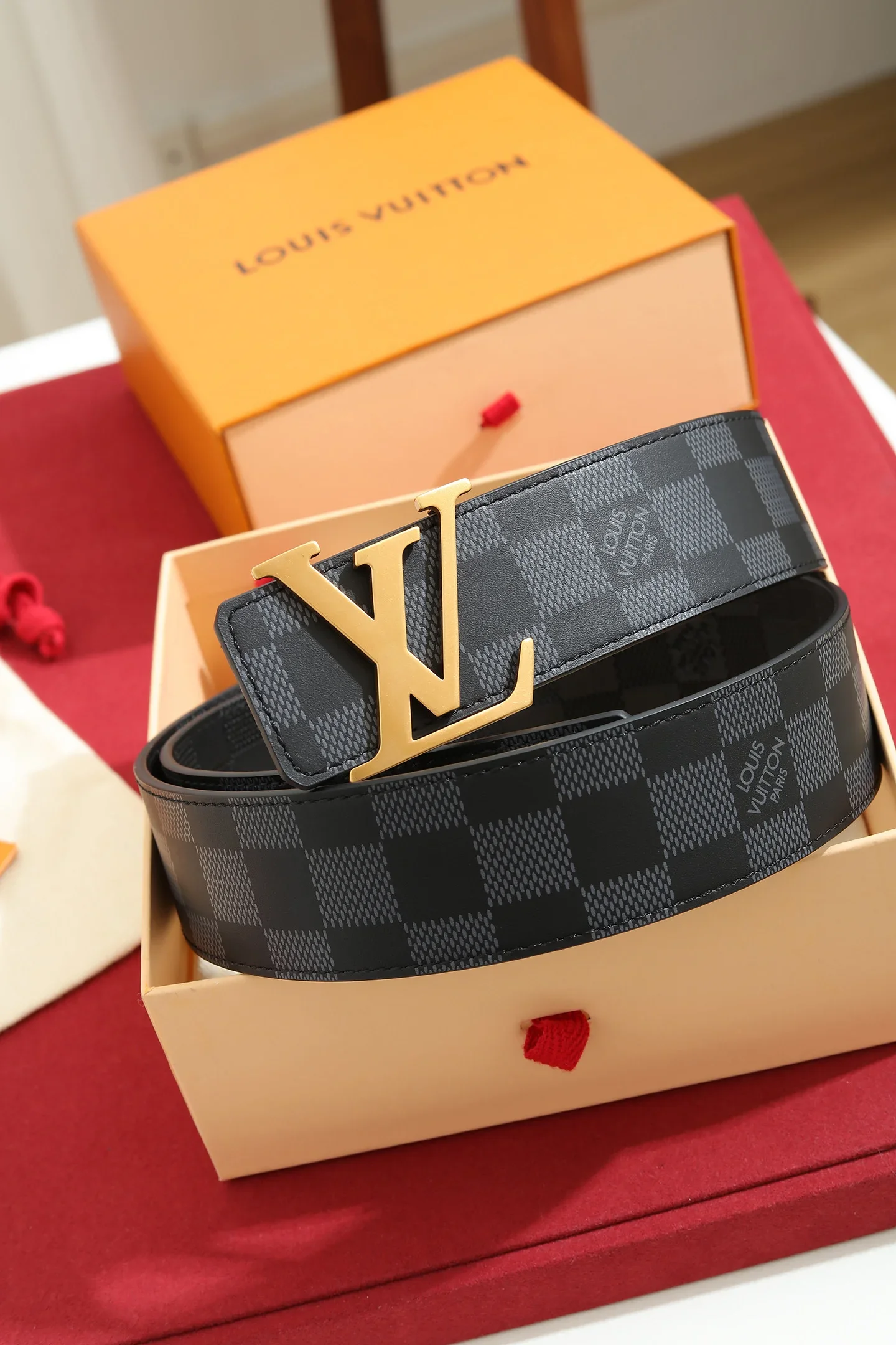 LV Belts Coated Canvas (Black-Grey) 220202607050666