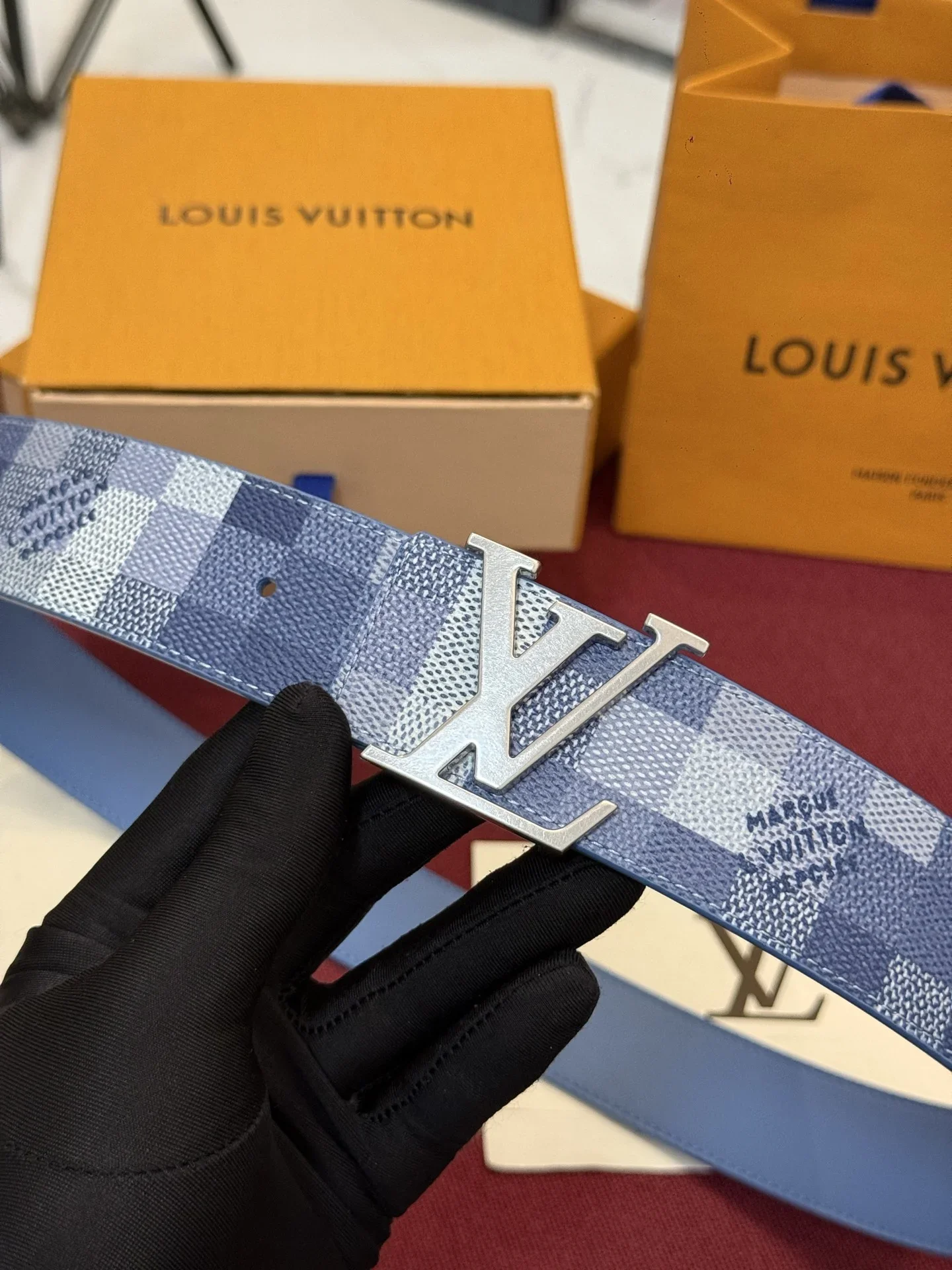 LV Belts Coated Canvas (Blue-White) 160202607050663