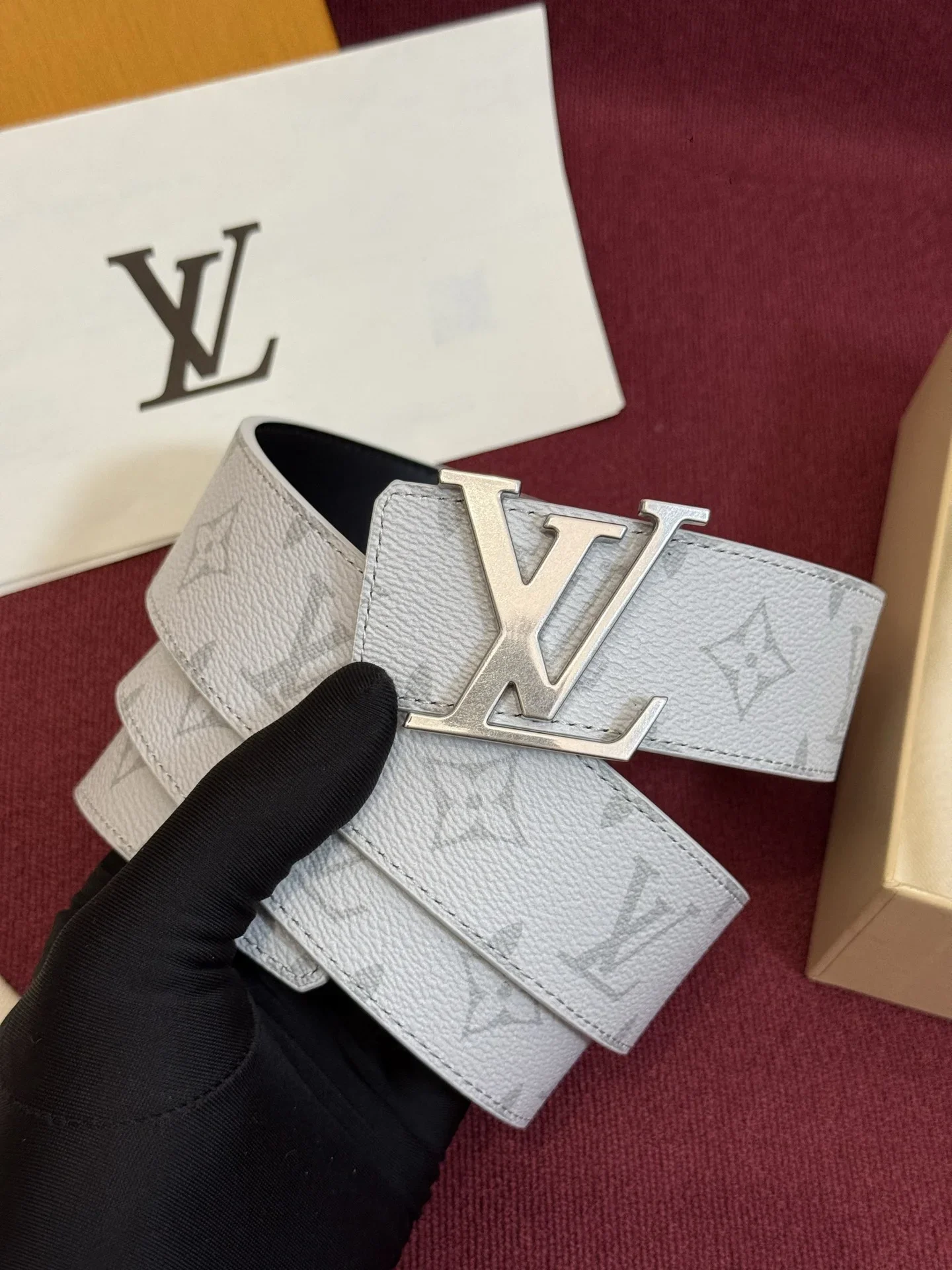 Alternative view of LV Belts Coated Canvas (White) 160202607050661