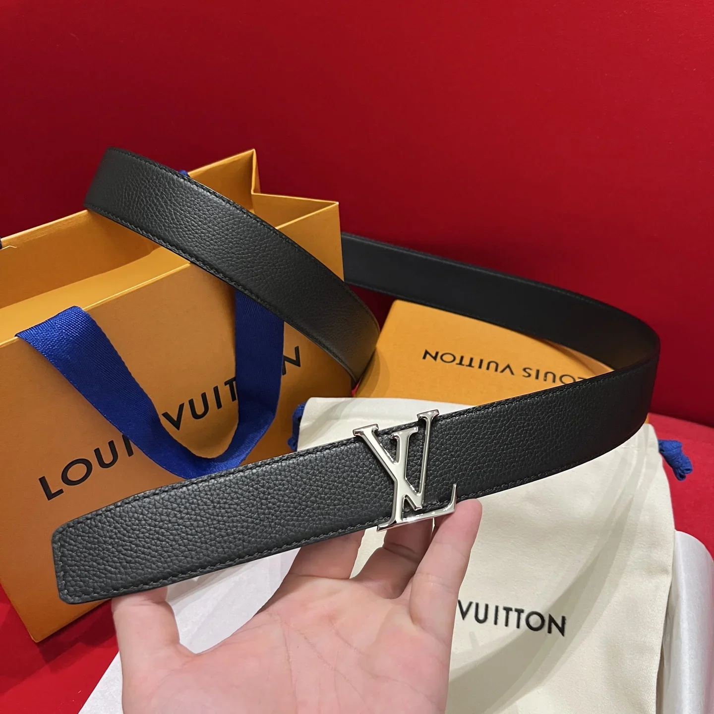 LV Belts Grain Calf Leather 35cm Width 240202607050595