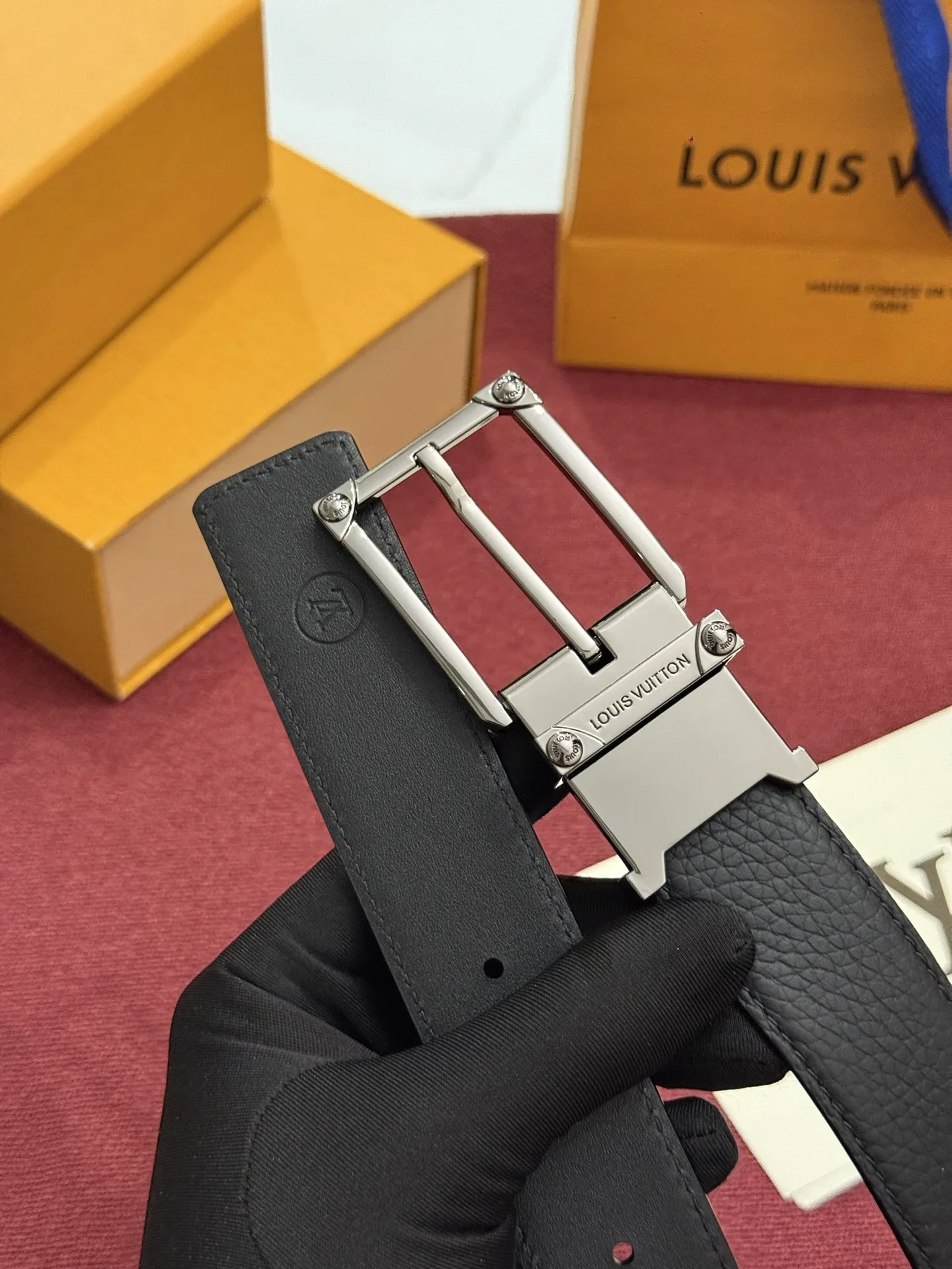 Alternative view of LV Belts Grained Leather (Black) 170202607050664