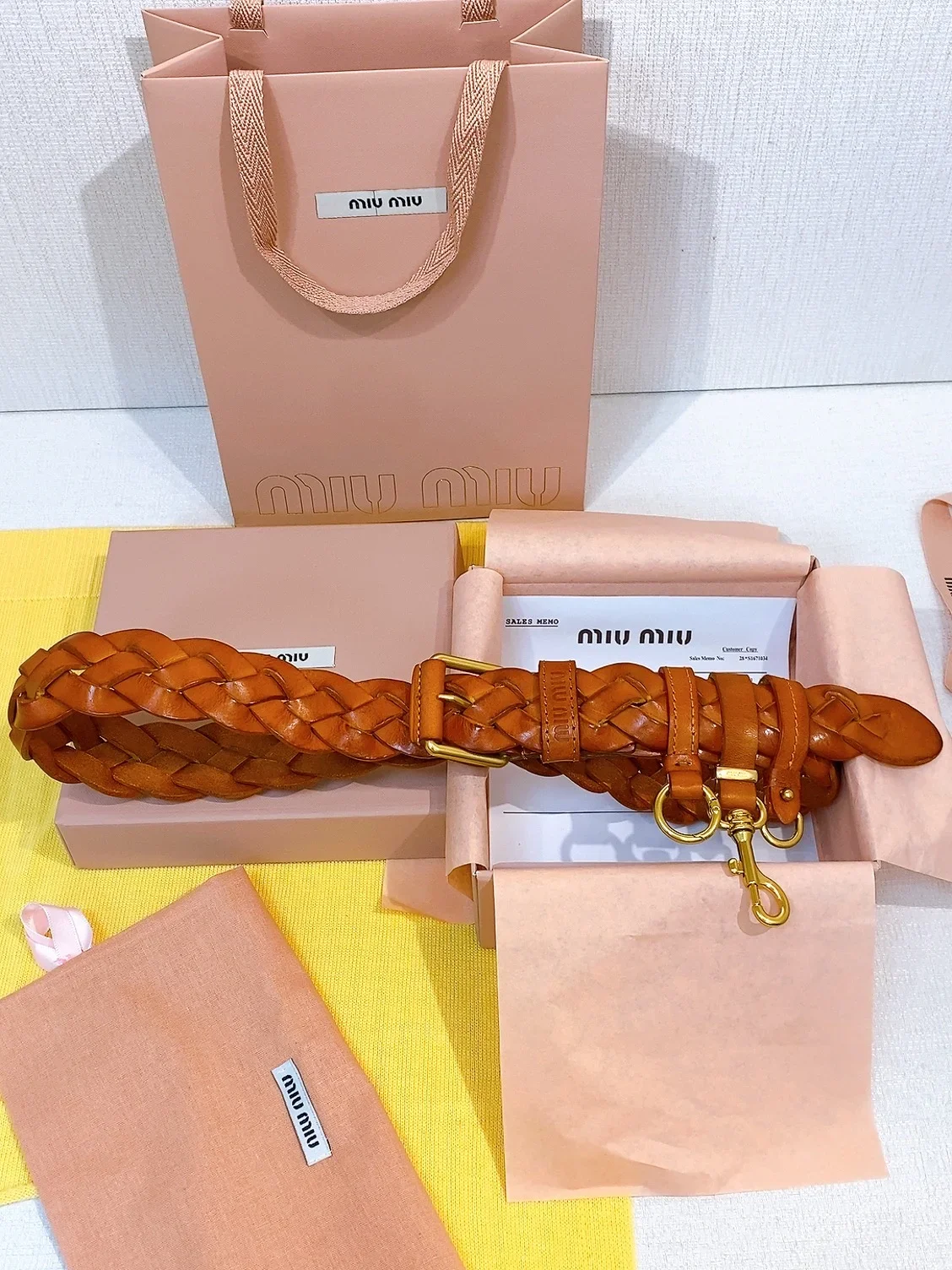 MIU MIU Belts Braided Leather (Brown) 220202607050678