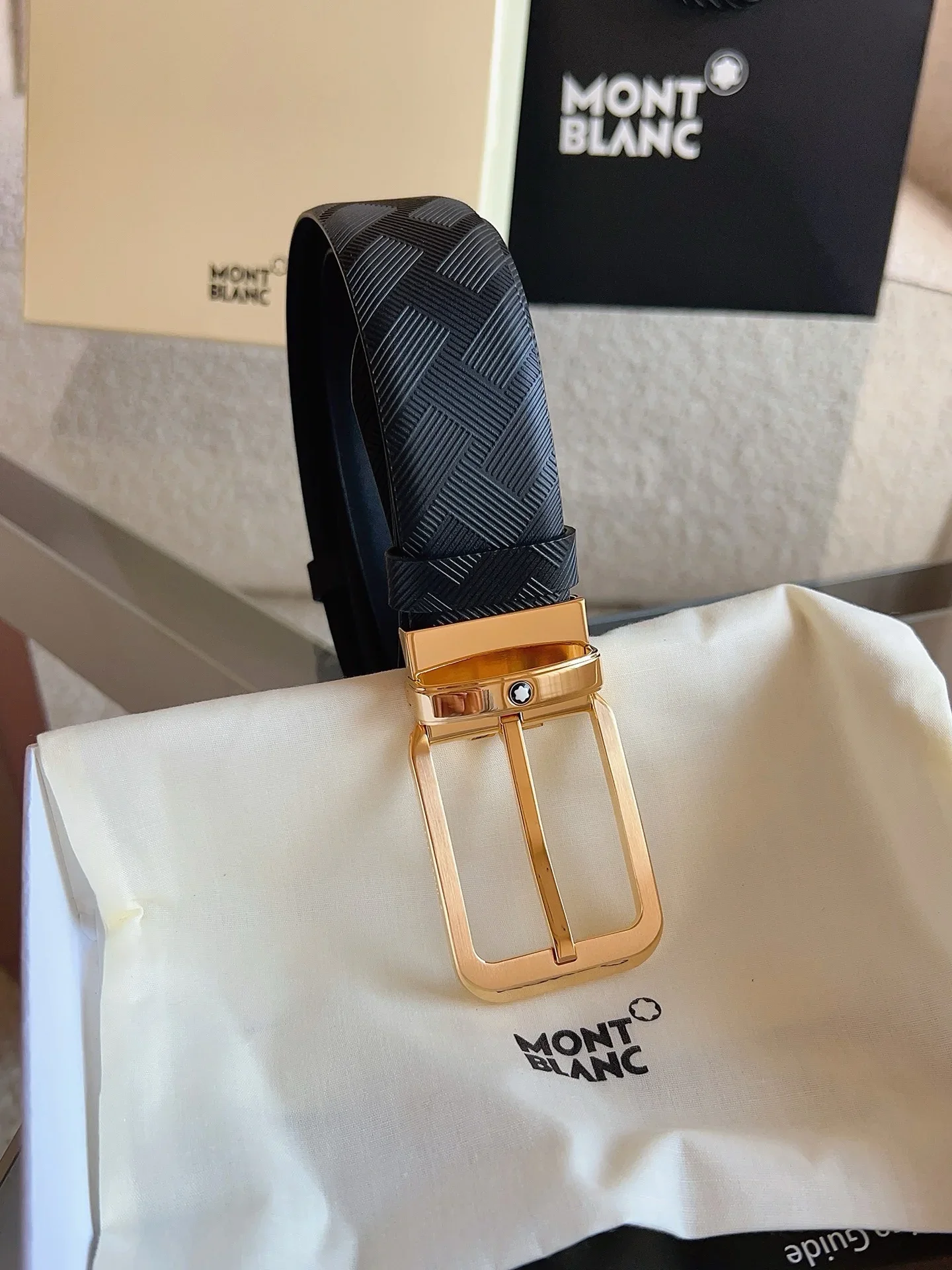 MONTBLANC Belts Calf Leather (Black) 3.5cm Width 160202607050703 - Image 2