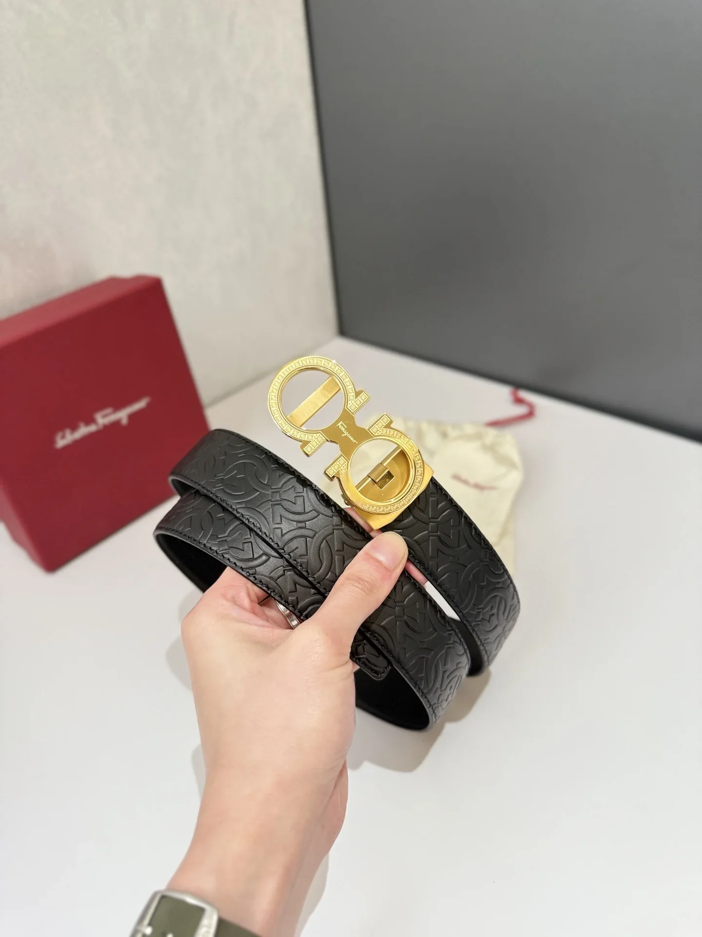 MONTBLANC Belts Embossed Leather (Black) 170202607050700 - Image 2