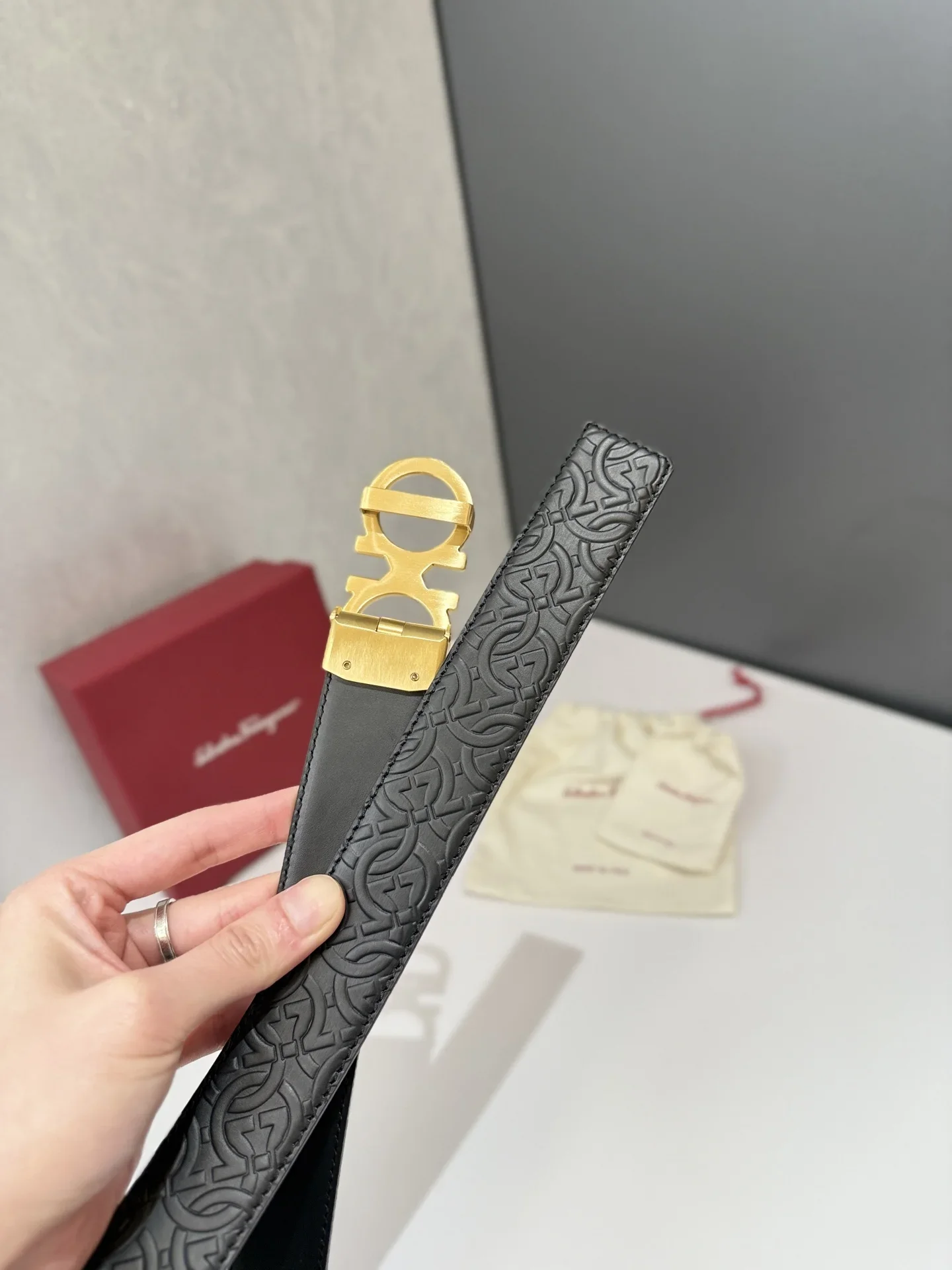 MONTBLANC Belts Embossed Leather (Black) 170202607050700 - Image 4