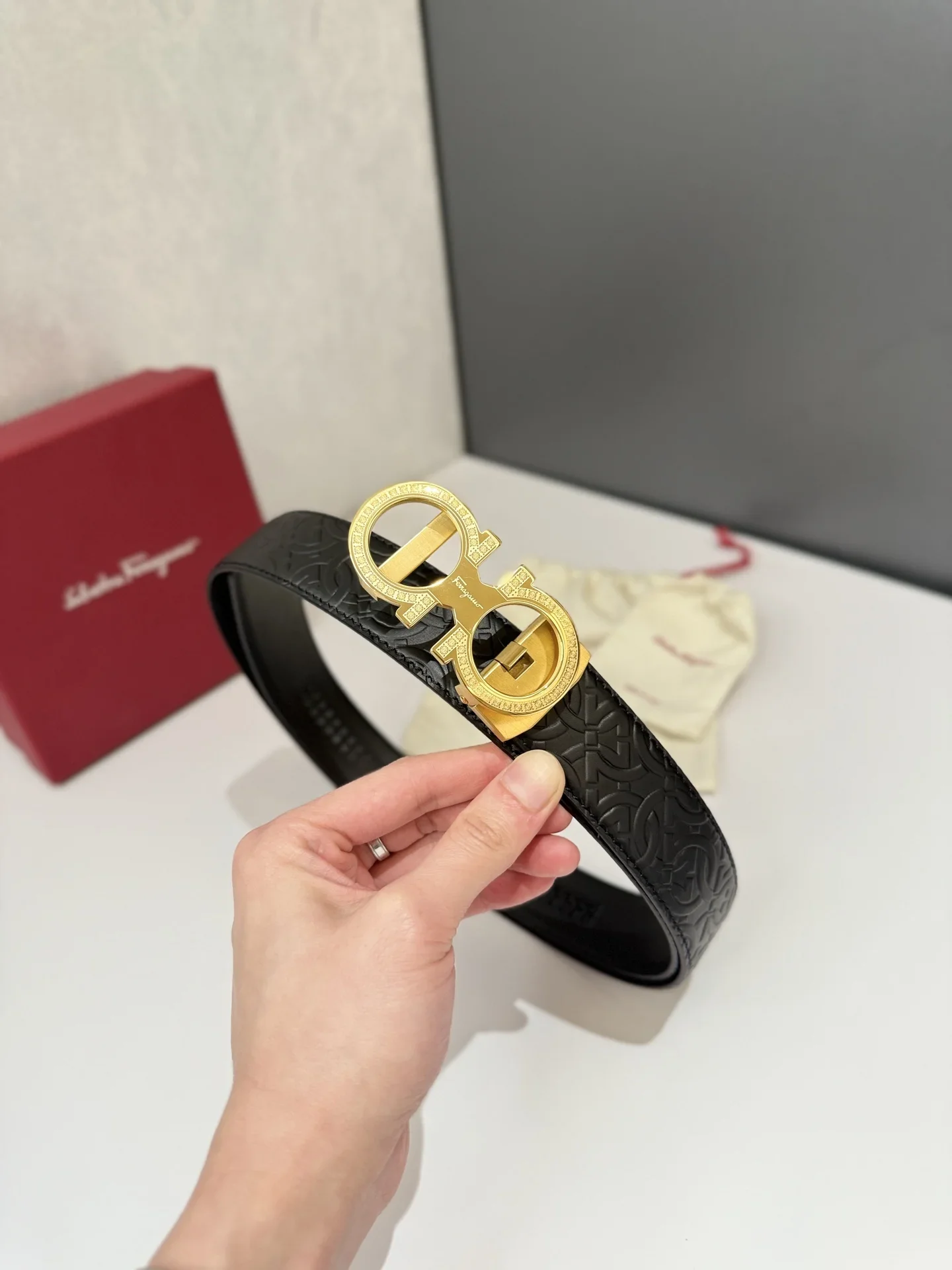 MONTBLANC Belts Embossed Leather (Black) 170202607050700 - Image 6