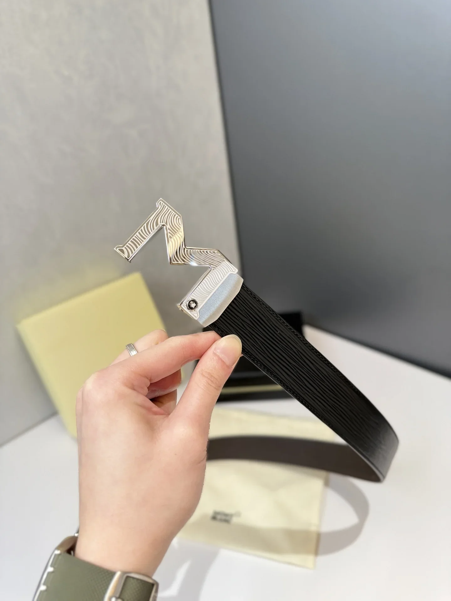 MONTBLANC Belts Epi Leather (Black) 170202607050706 - Image 3