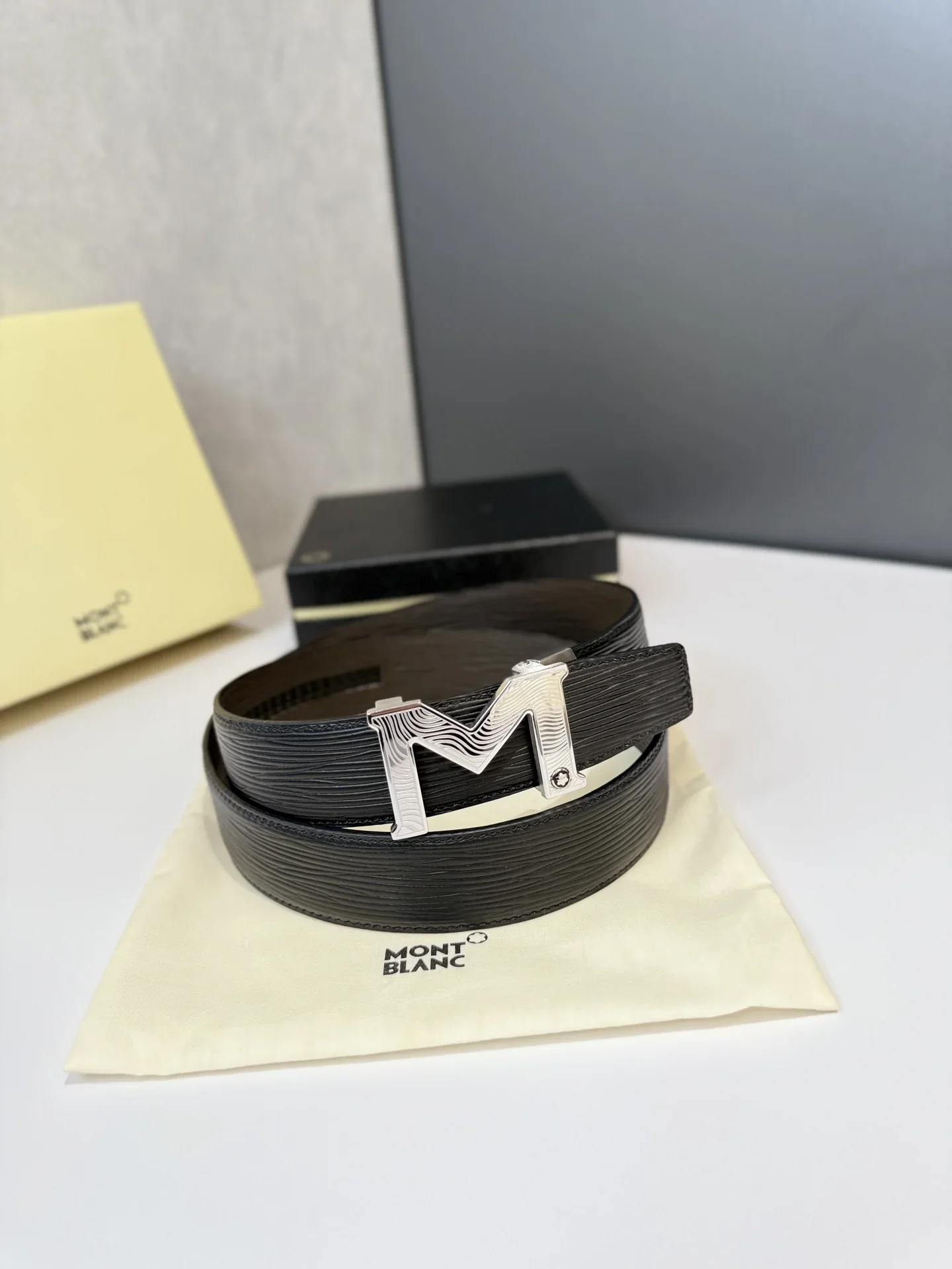MONTBLANC Belts Epi Leather (Black) 170202607050706 - Image 6
