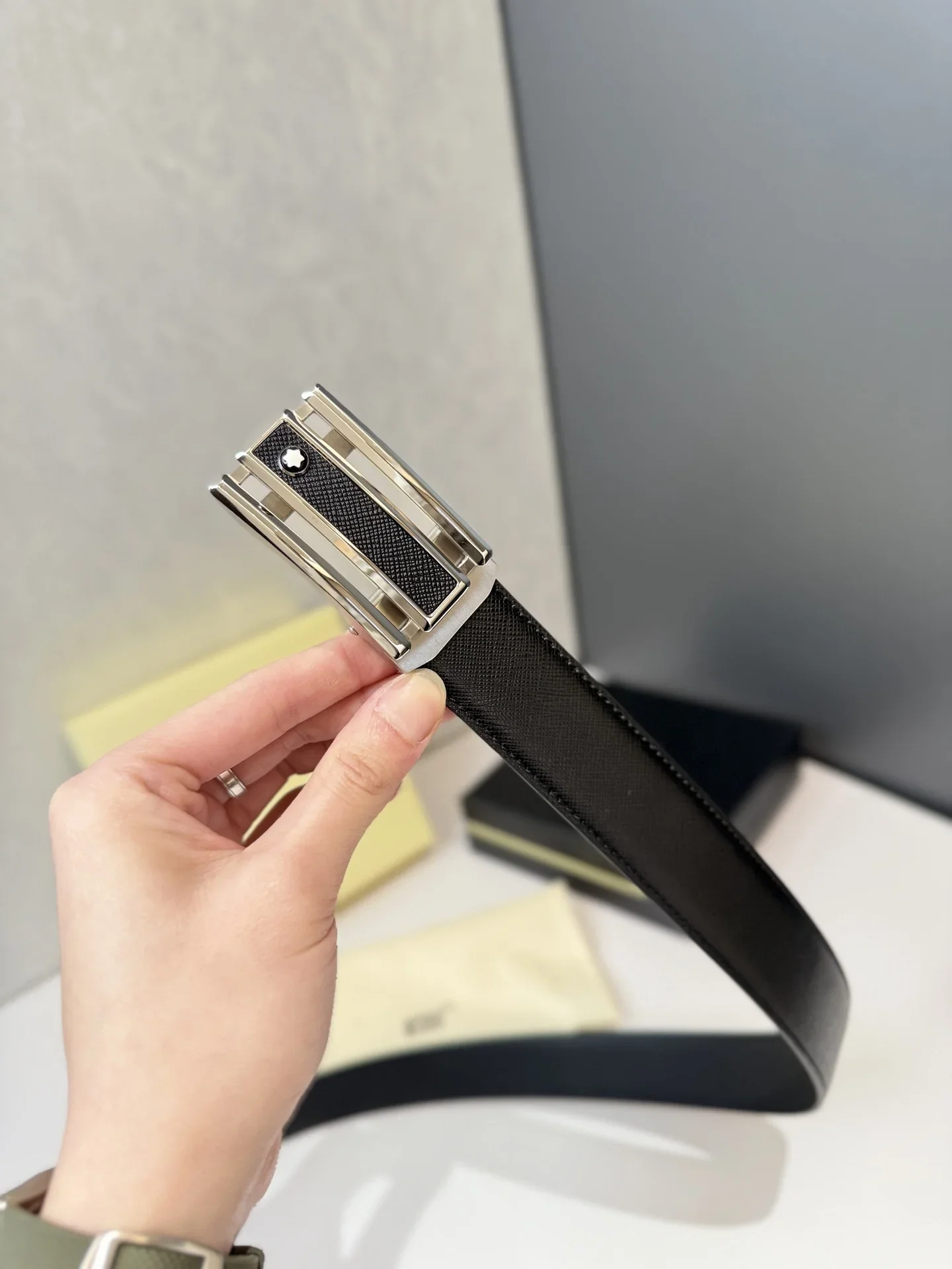 MONTBLANC Belts Saffiano Leather (Black) 170202607050707 - Image 3