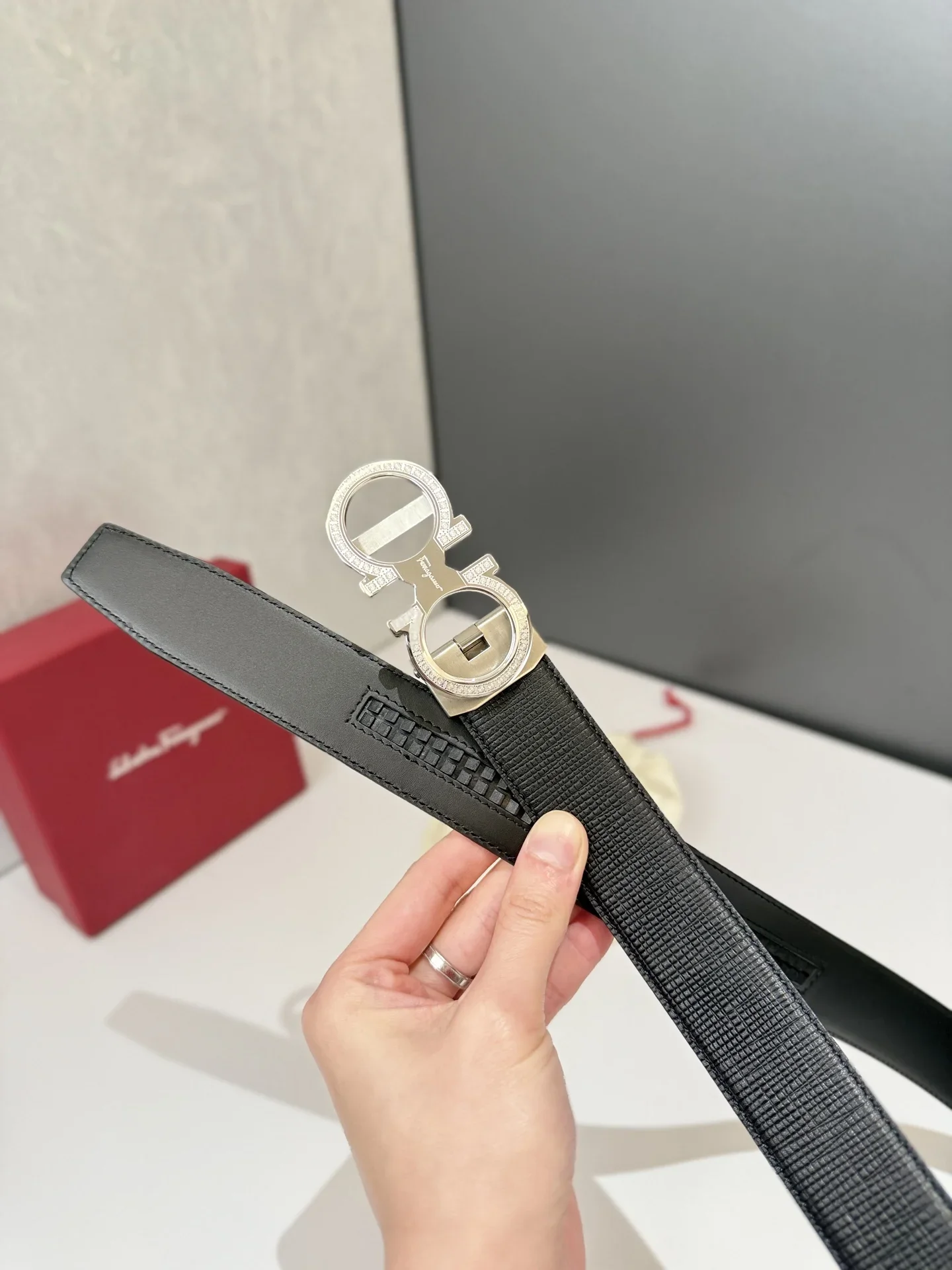 MONTBLANC Belts Saffiano Leather (Black) 170202607050708 - Image 3