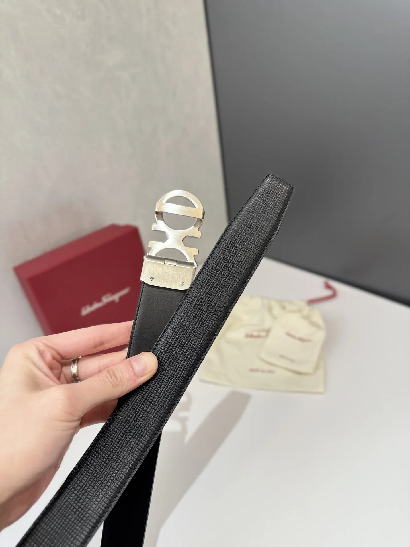 MONTBLANC Belts Saffiano Leather (Black) 170202607050708 - Image 4