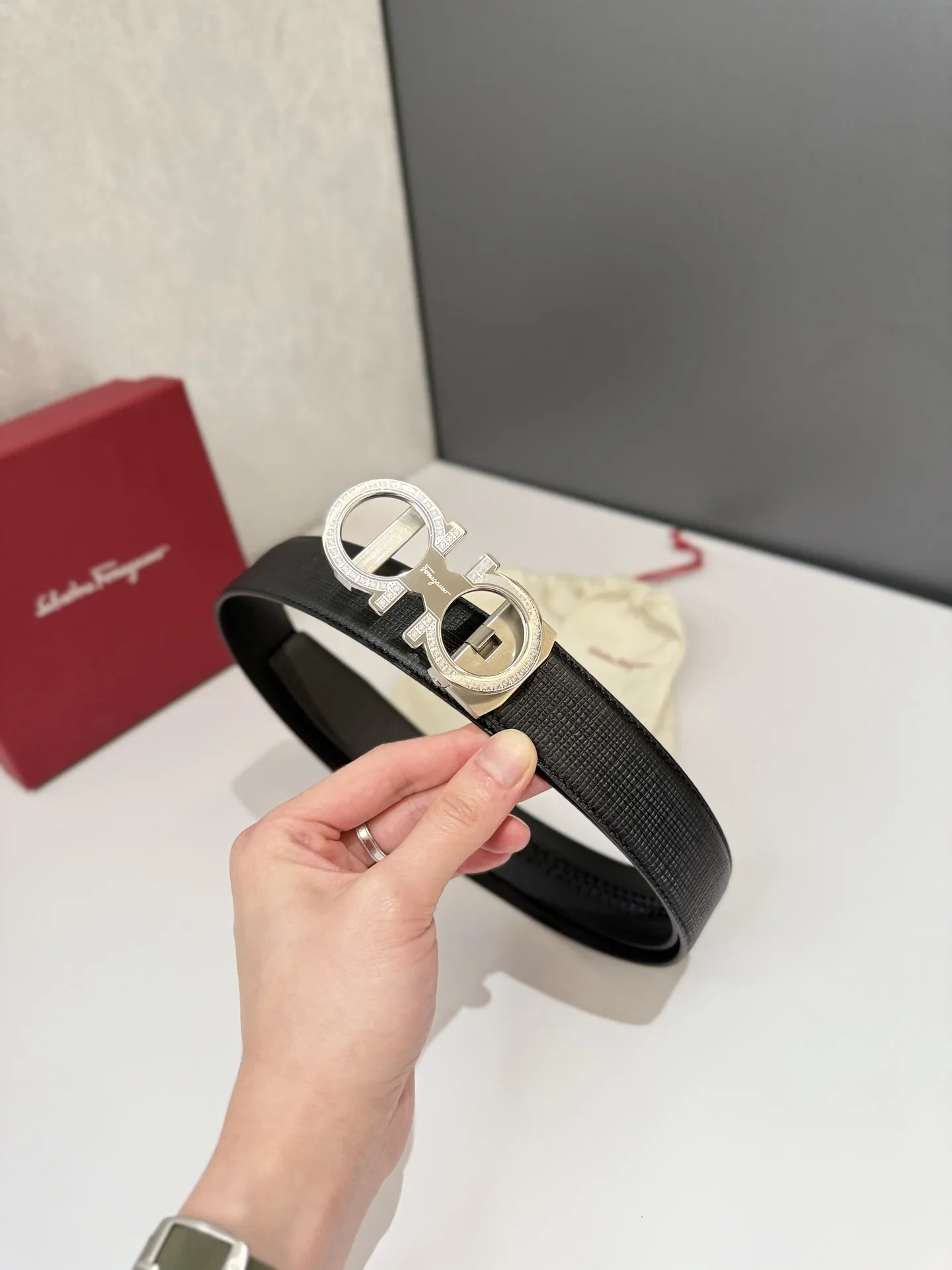 MONTBLANC Belts Saffiano Leather (Black) 170202607050708 - Image 6