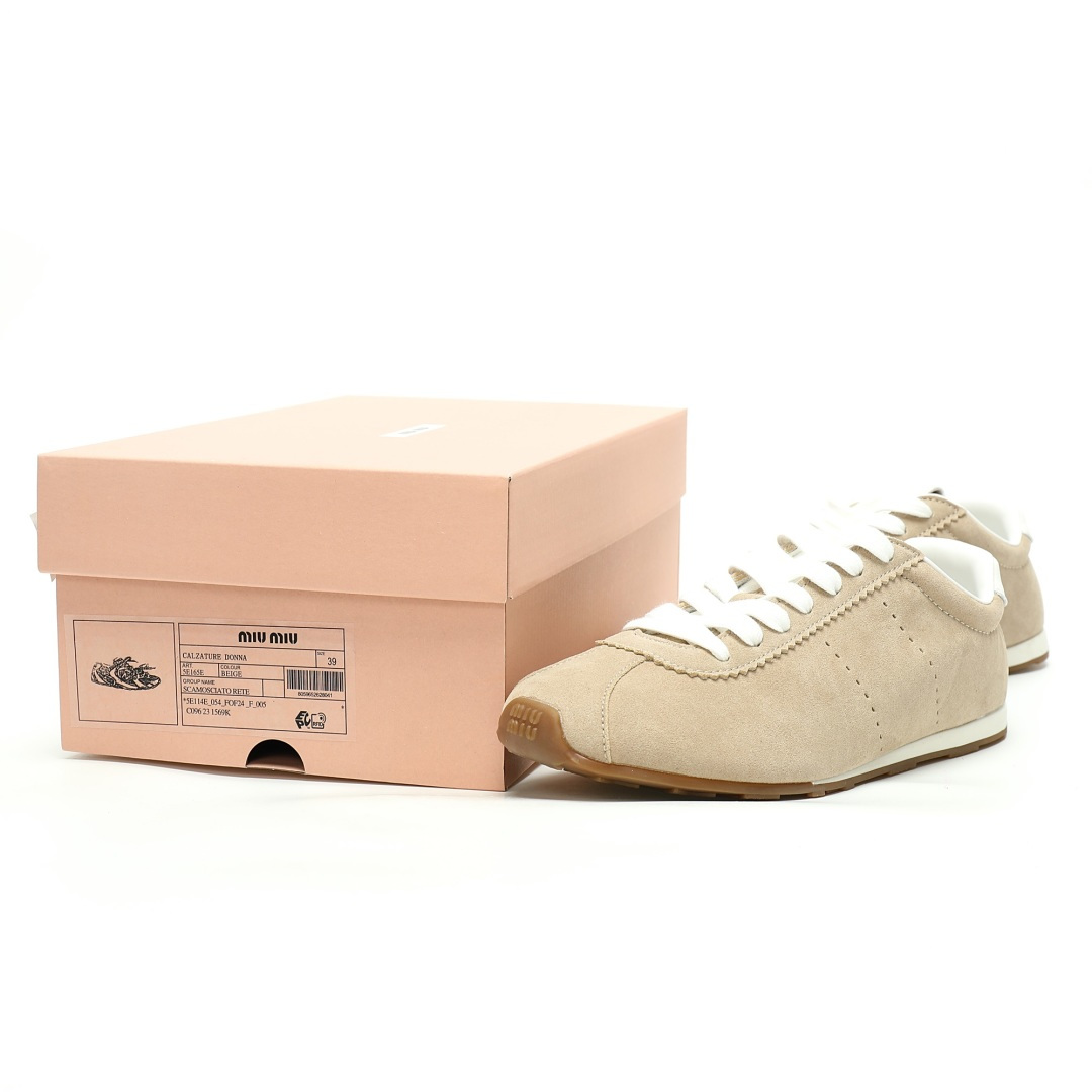 Miu Miu Plume Nappa Leather Sneakers 5E114E_054_FOF04_F_005 - Image 9