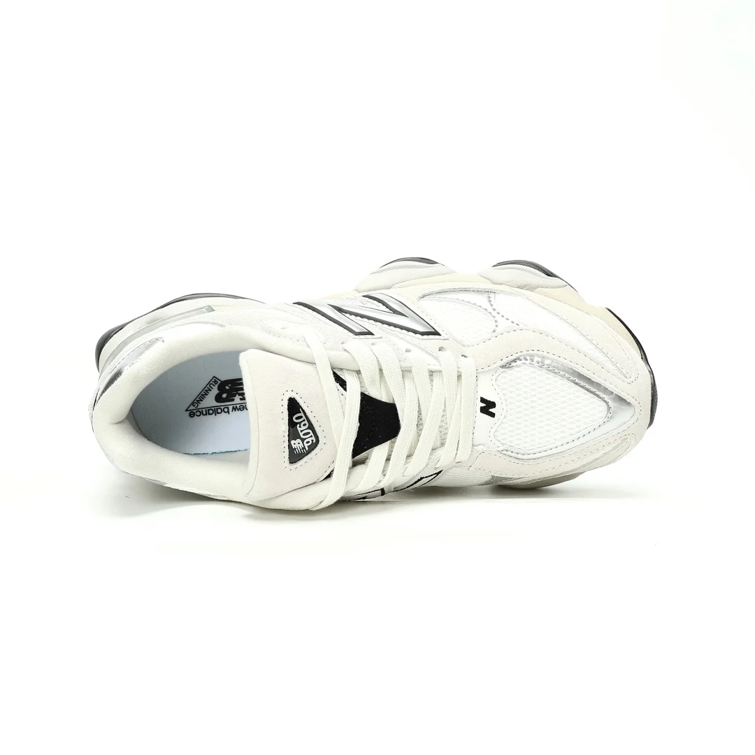 New Balance 9060 White Black Metallic Silver U9060ZWD - Image 3