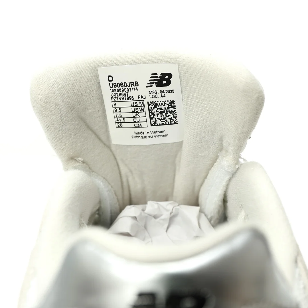 New Balance 9060 White Black Metallic Silver U9060ZWD - Image 7