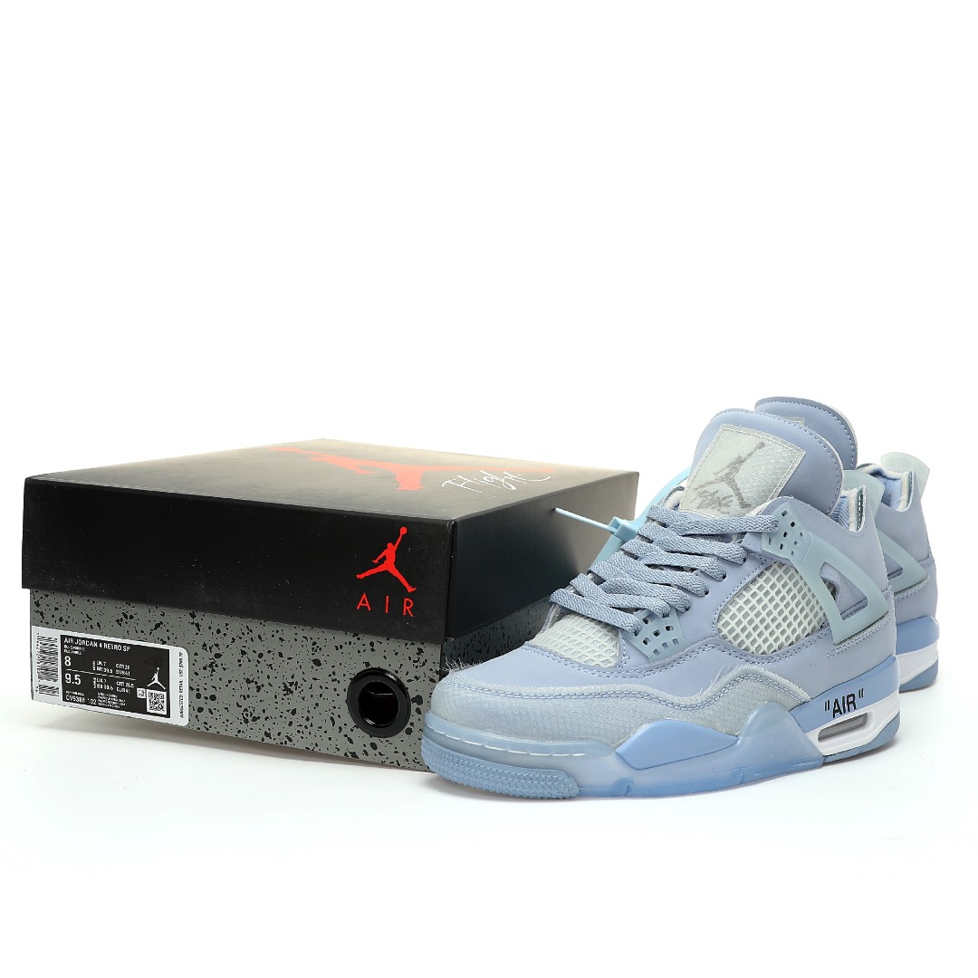 Nike Air Jordan 4 Retro Light Blue Purple AJ4 OW CV9388-102 - Image 9