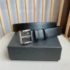 PRADA Belts Calfskin Leather (Black) 3.5cm Width 180202607050750