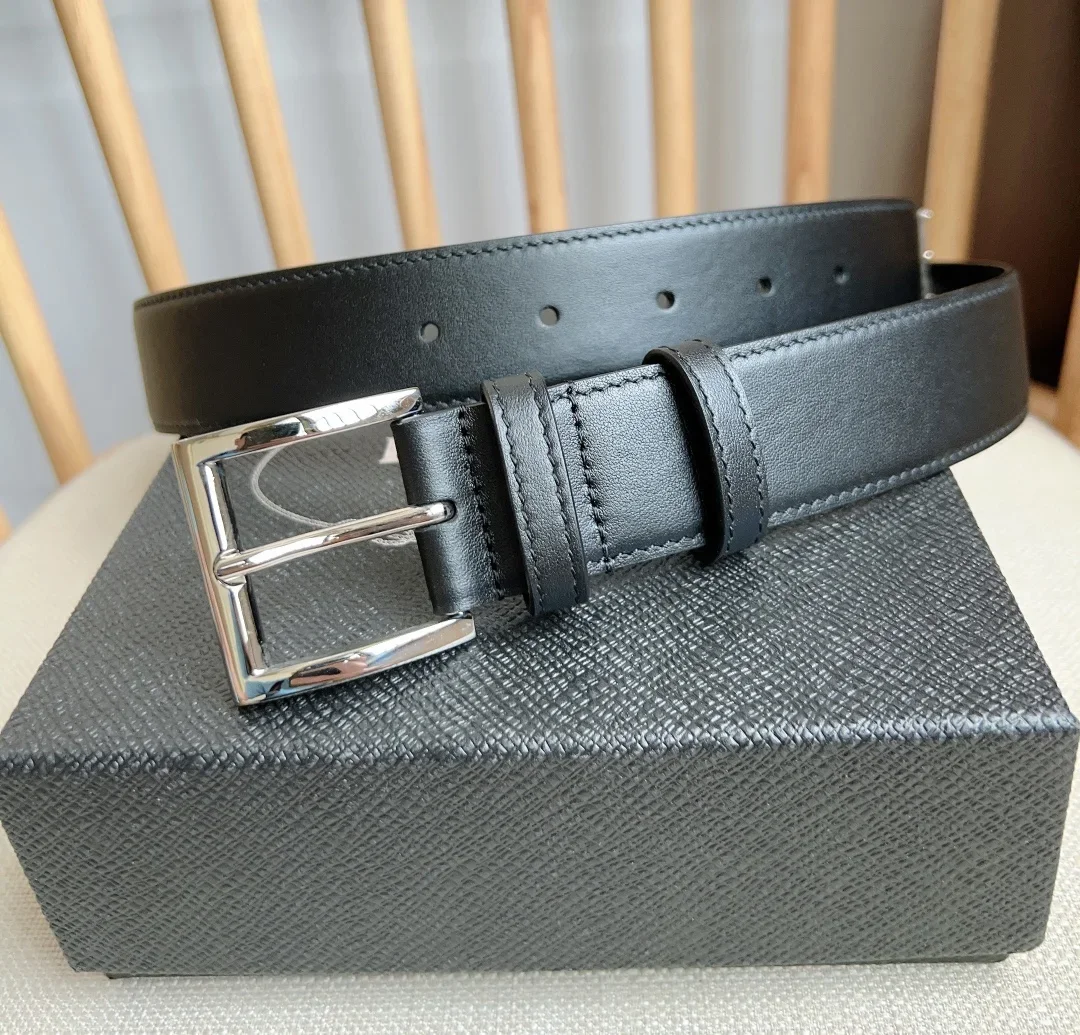 PRADA Belts Calfskin Leather (Black) 3.5cm Width 180202607050750 - Image 2