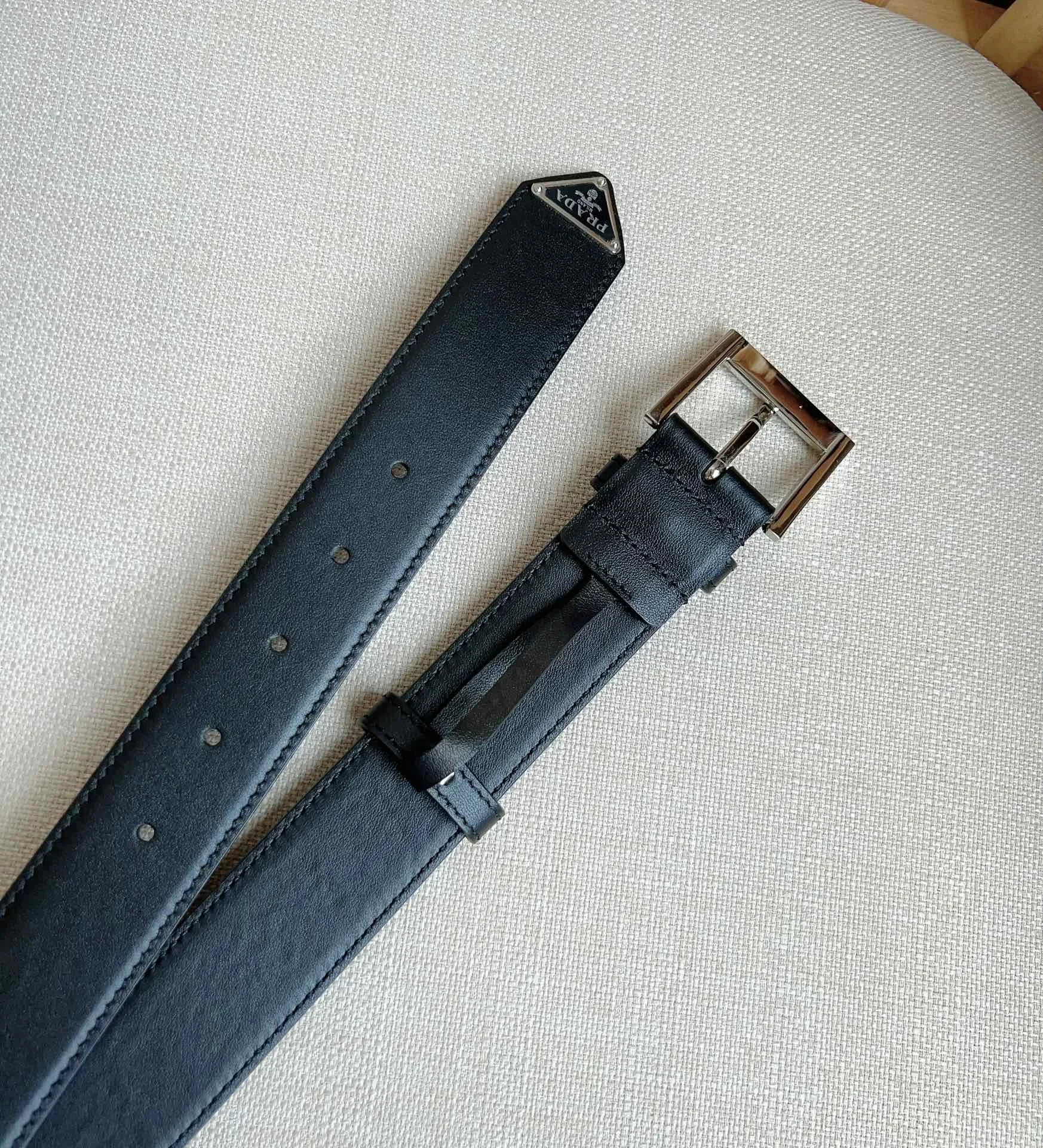 PRADA Belts Calfskin Leather (Black) 3.5cm Width 180202607050750 - Image 3