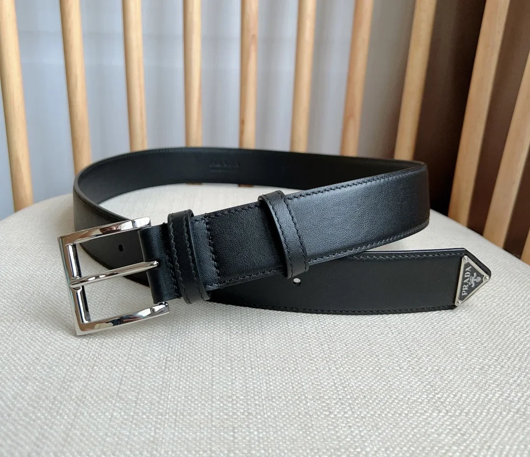 PRADA Belts Calfskin Leather (Black) 3.5cm Width 180202607050750 - Image 4