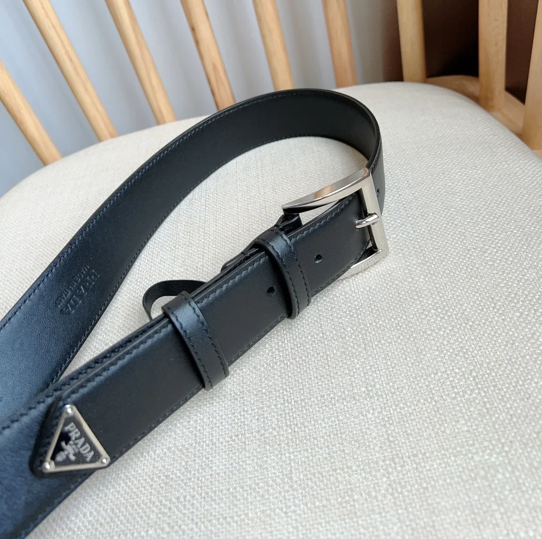 PRADA Belts Calfskin Leather (Black) 3.5cm Width 180202607050750 - Image 8