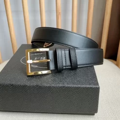 PRADA Belts Calfskin Leather (Black) 3.5cm Width 180202607050751